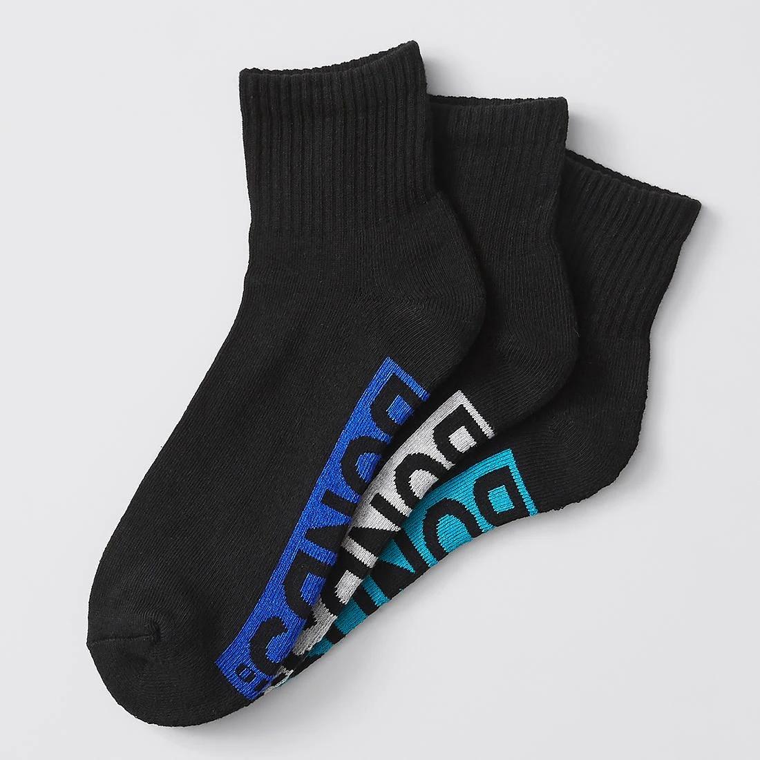 1 Cotton Blend Quarter Crew Socks 3 Pack - Bonds BLACK