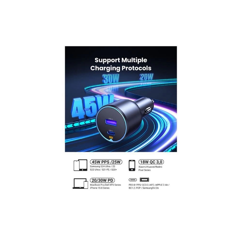 4 UGREEN 63W 2-Port Car Charger Black, 4 of 7