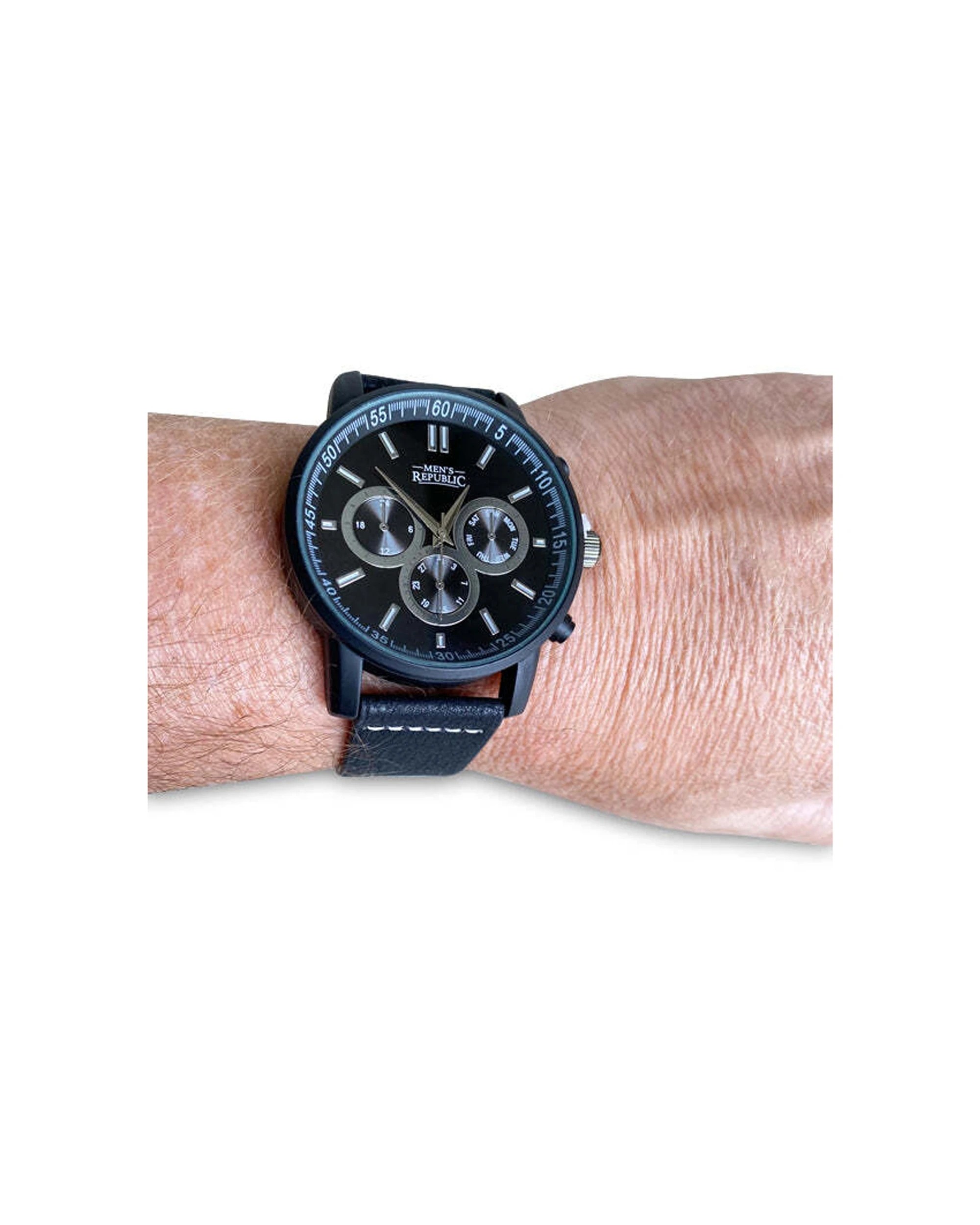 2 Mens Republic Watch Set With 4 Bracelets Bands - Black, 2 of 4