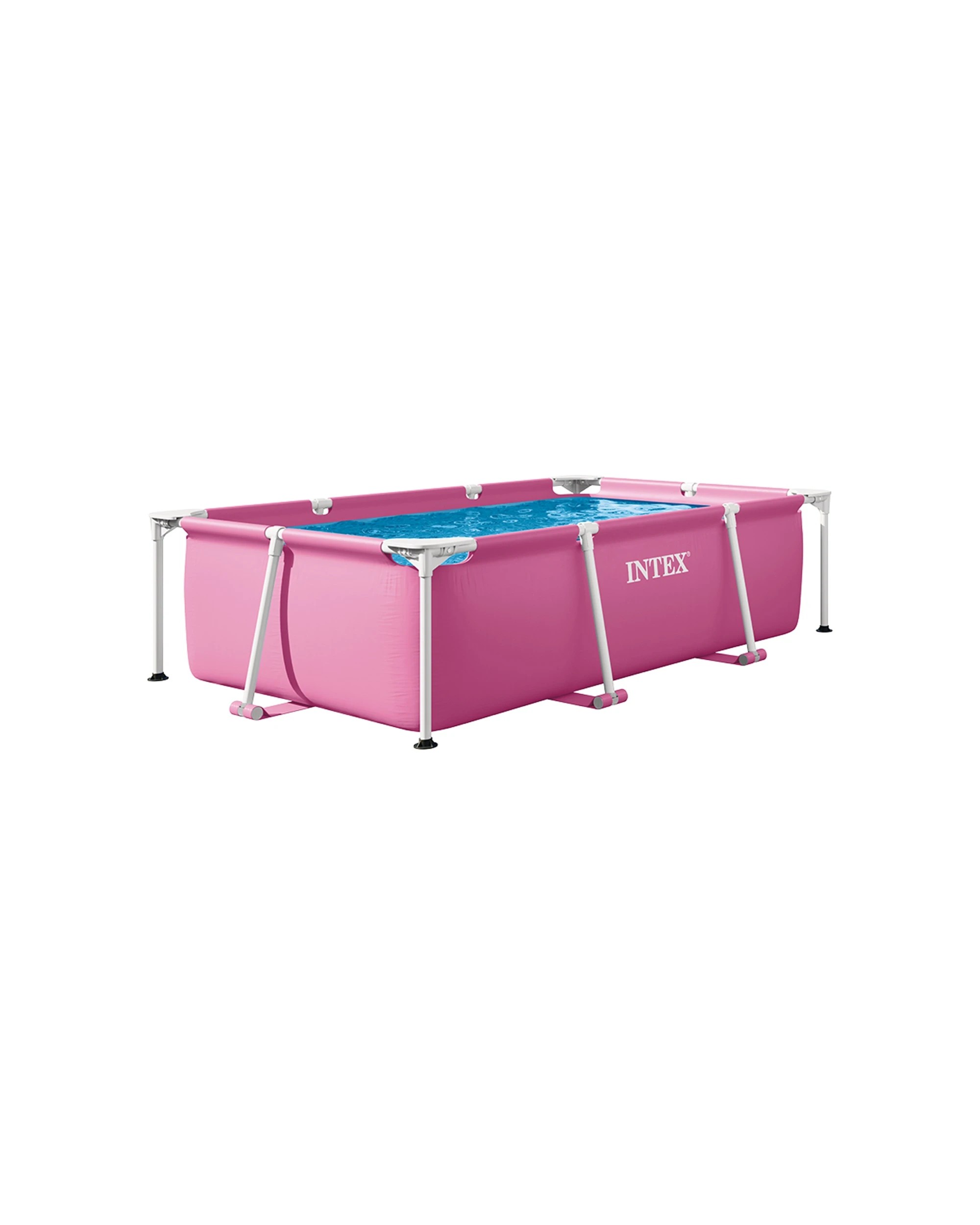 9 Intex 2.2x1.5m Rectangular Frame Above Ground Swimming Pool Outdoor/garden - Pink, 9 of 9