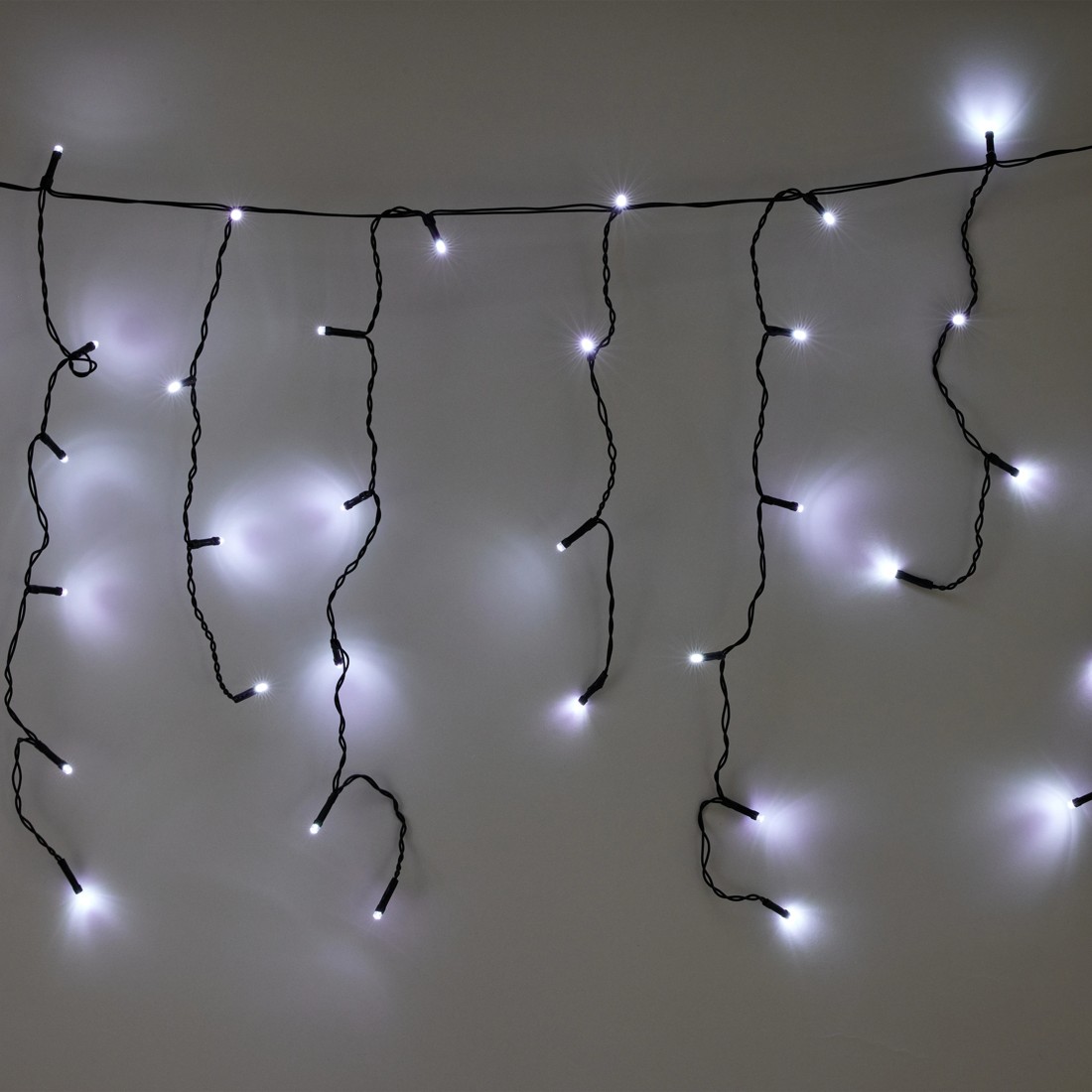 1 Solar Powered 200 LED White Icicle String Lights, 1 of 8
