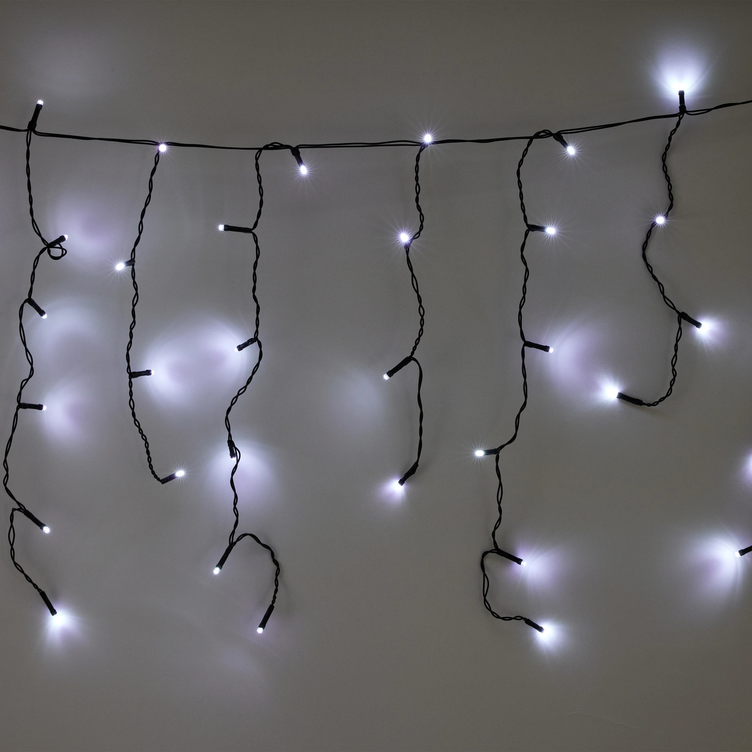1 Solar Powered 200 LED White Icicle String Lights, 1 of 8