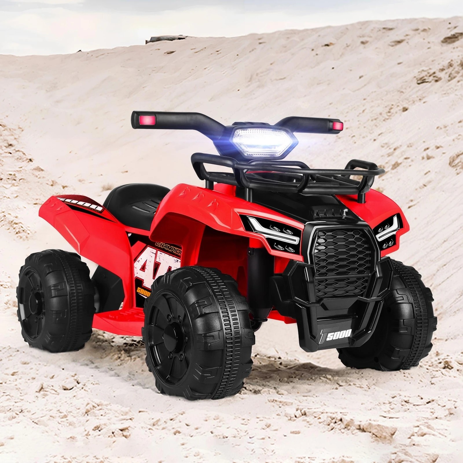 3 Alfordson Kids Ride On Car Electric ATV Toy 25W Motor W/ USB MP3 LED Lights - Red, 3 of 10