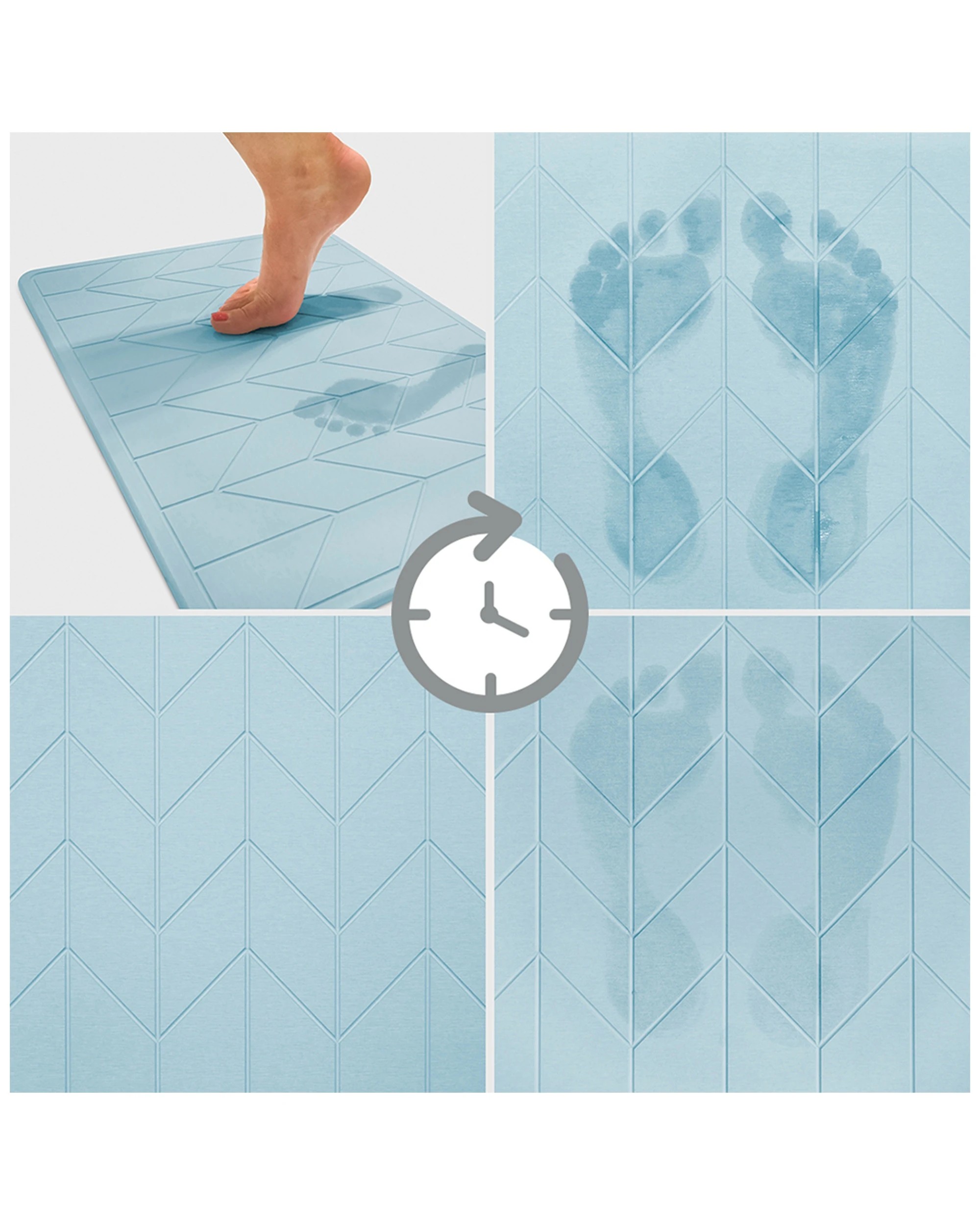 3 Algodon 60x39cm Bath Stone Mat Mist Moisture Absorbing Bathroom Mat - 1 Pack
 - Blue, 3 of 5