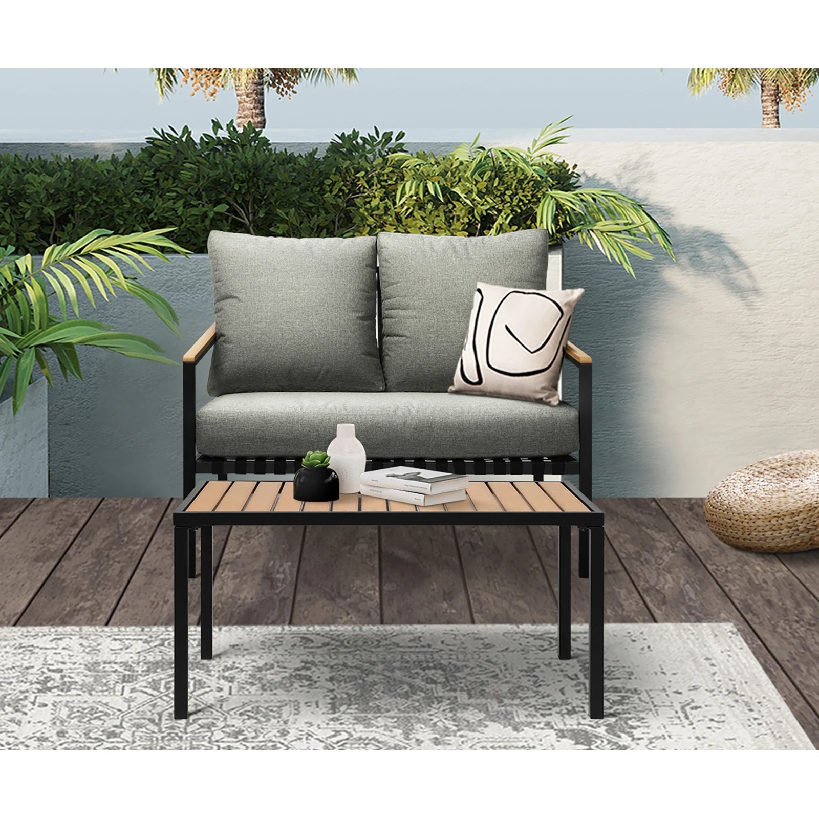 9 Livsip Outdoor Furniture 2-piece Dining Set Lounge Patio Chairs Table Setting
 - Multi, 9 of 10