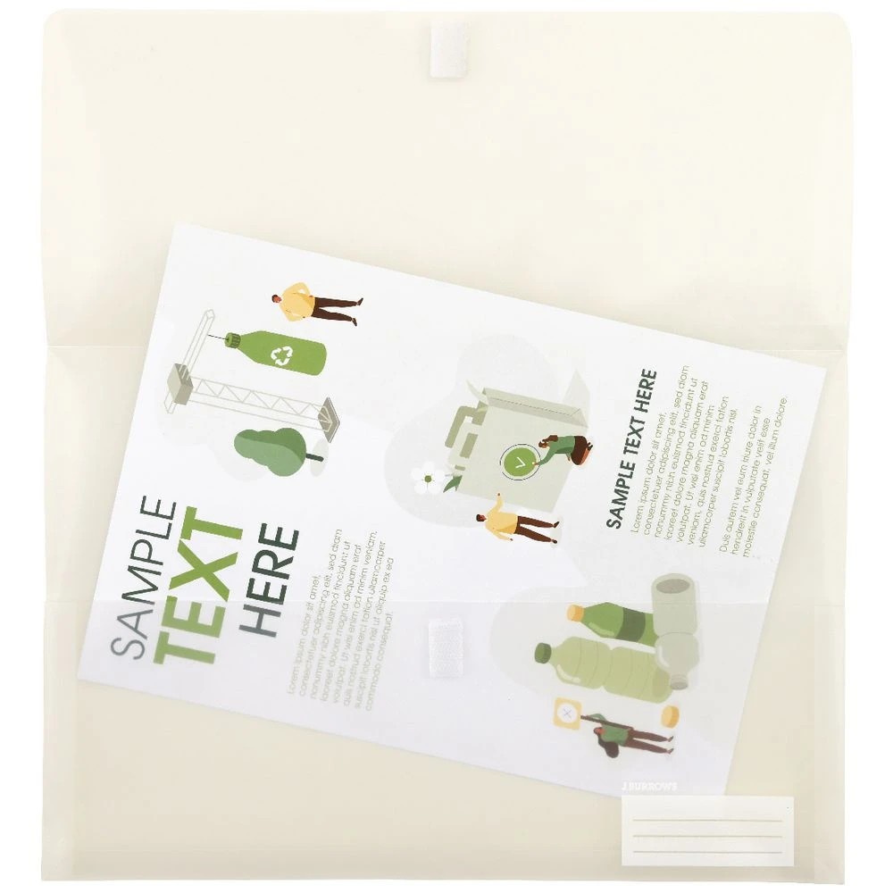 3 J.Burrows Foolscap Document Wallet White, 3 of 3