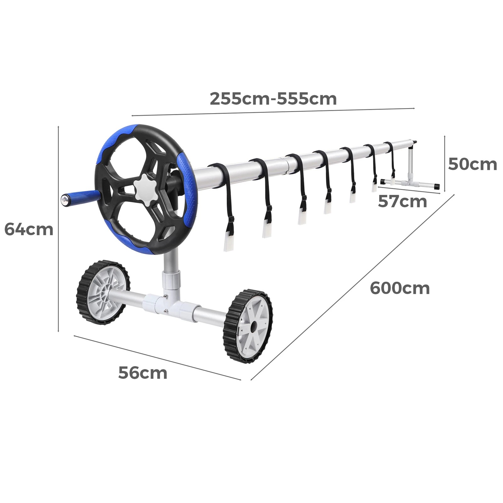 8 Alfordson Pool Cover 500 Micron 7X4M Solar Blanket Swimming 6M Roller Reel - Blue, 8 of 8