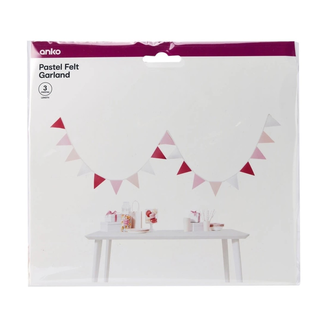 5 3m Pastel Felt Garland, 5 of 5