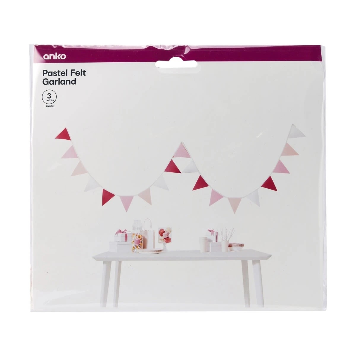 5 3m Pastel Felt Garland, 5 of 5