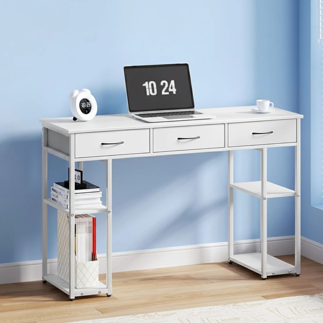 6 Artiss Computer Desk Drawer Shelves Study Table 120CM - Yellow, 6 of 6