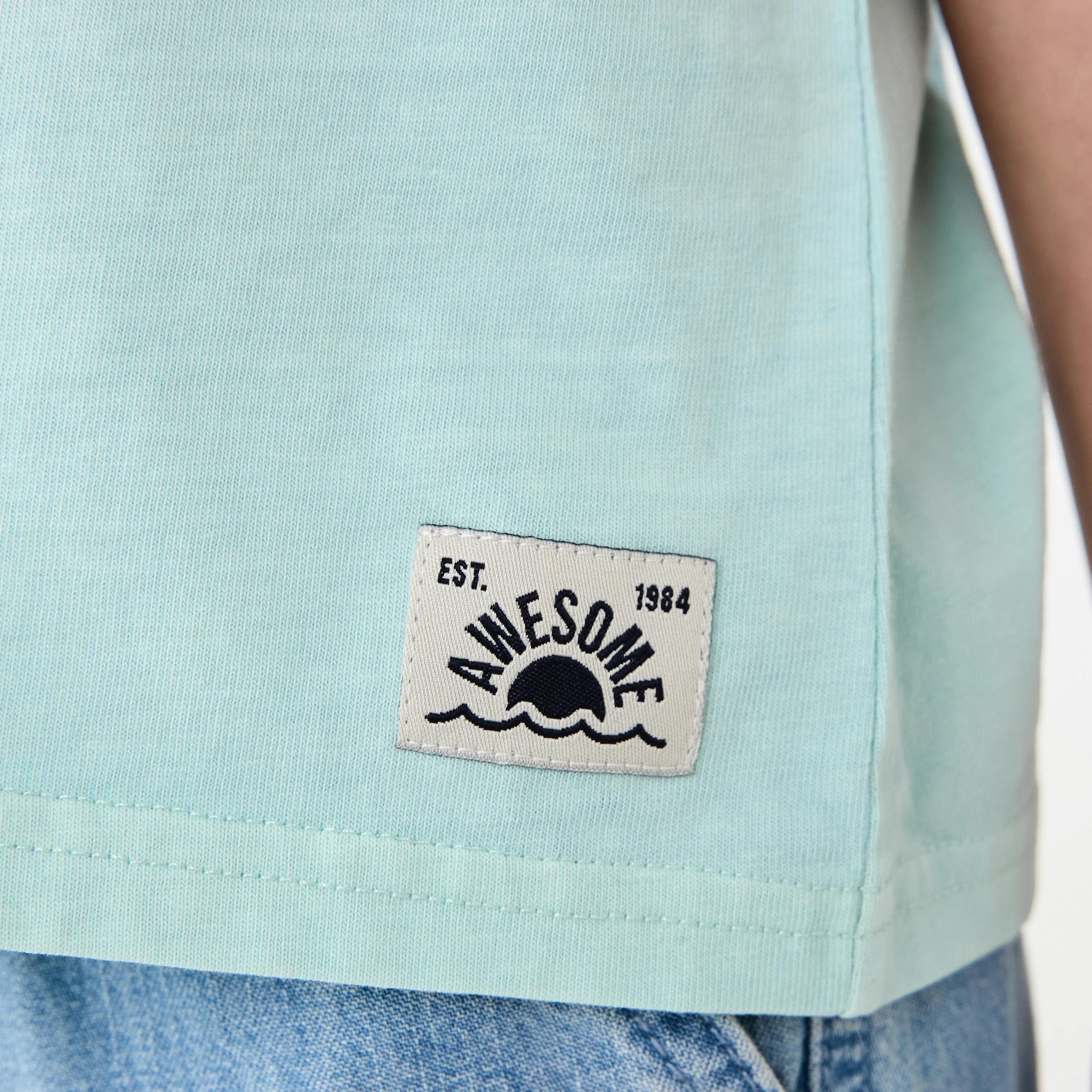 5 Oversized Washed T-shirt DUSTY EGGSHELL, 5 of 7