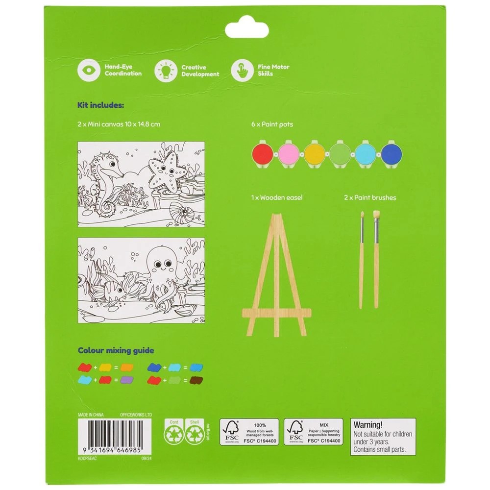 4 Kadink Canvas Painting Kit 15x10cm Sea Life, 4 of 4