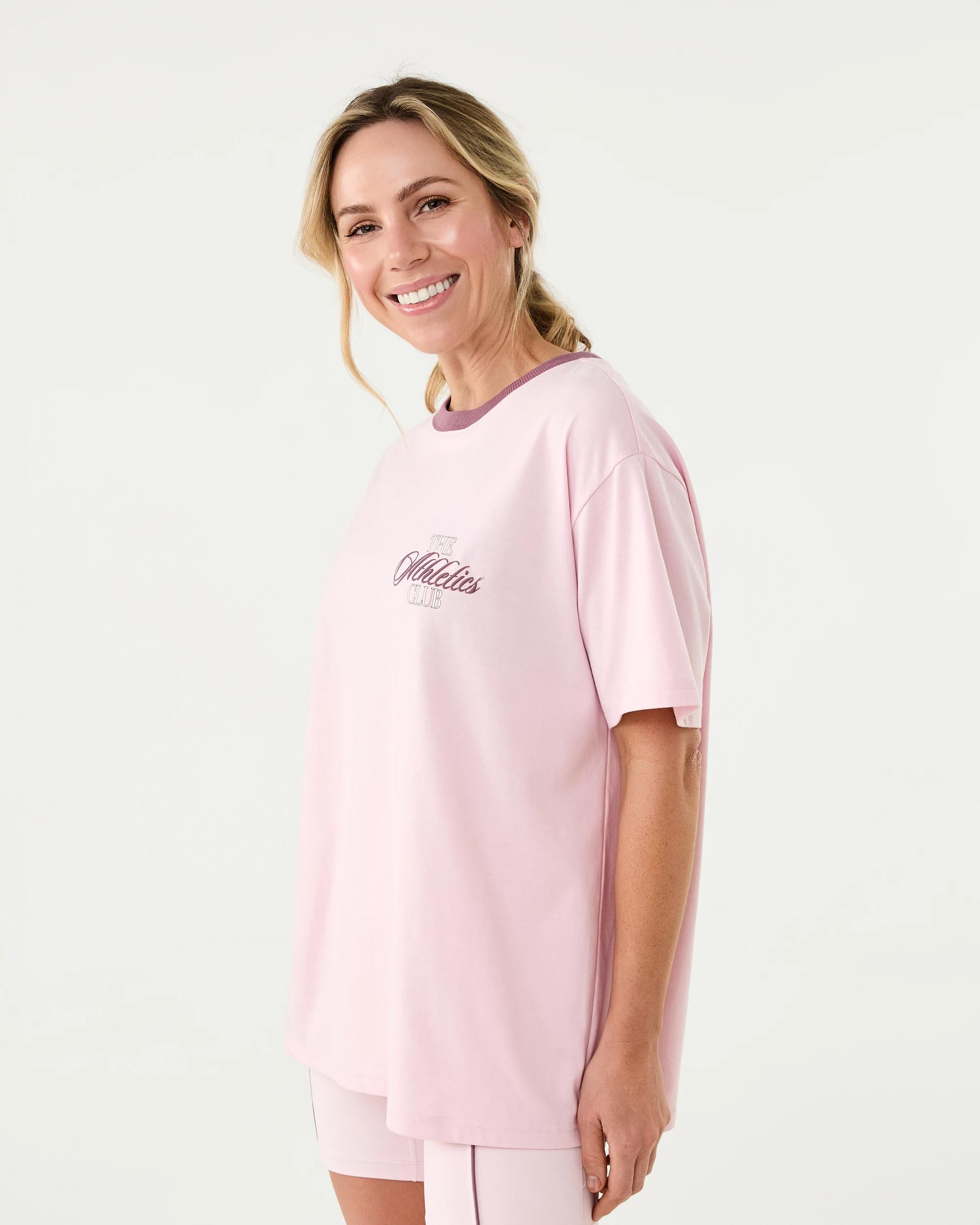 2 Active Womens Oversized Gym T-shirt Aura Pink, 2 of 9