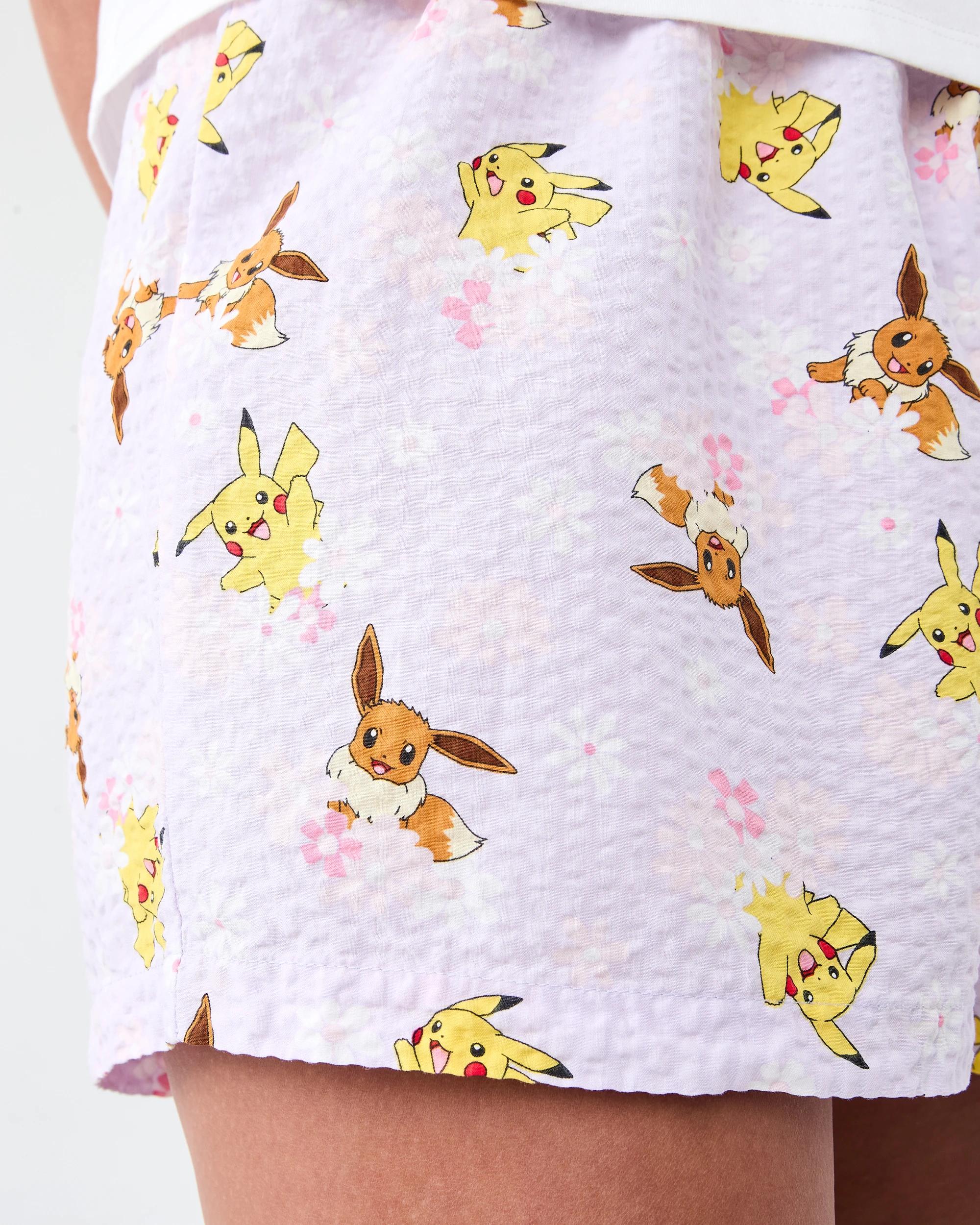 7 Pokemon License Knit Top and Woven Shorts Pyjama Set Pokemon, 7 of 8