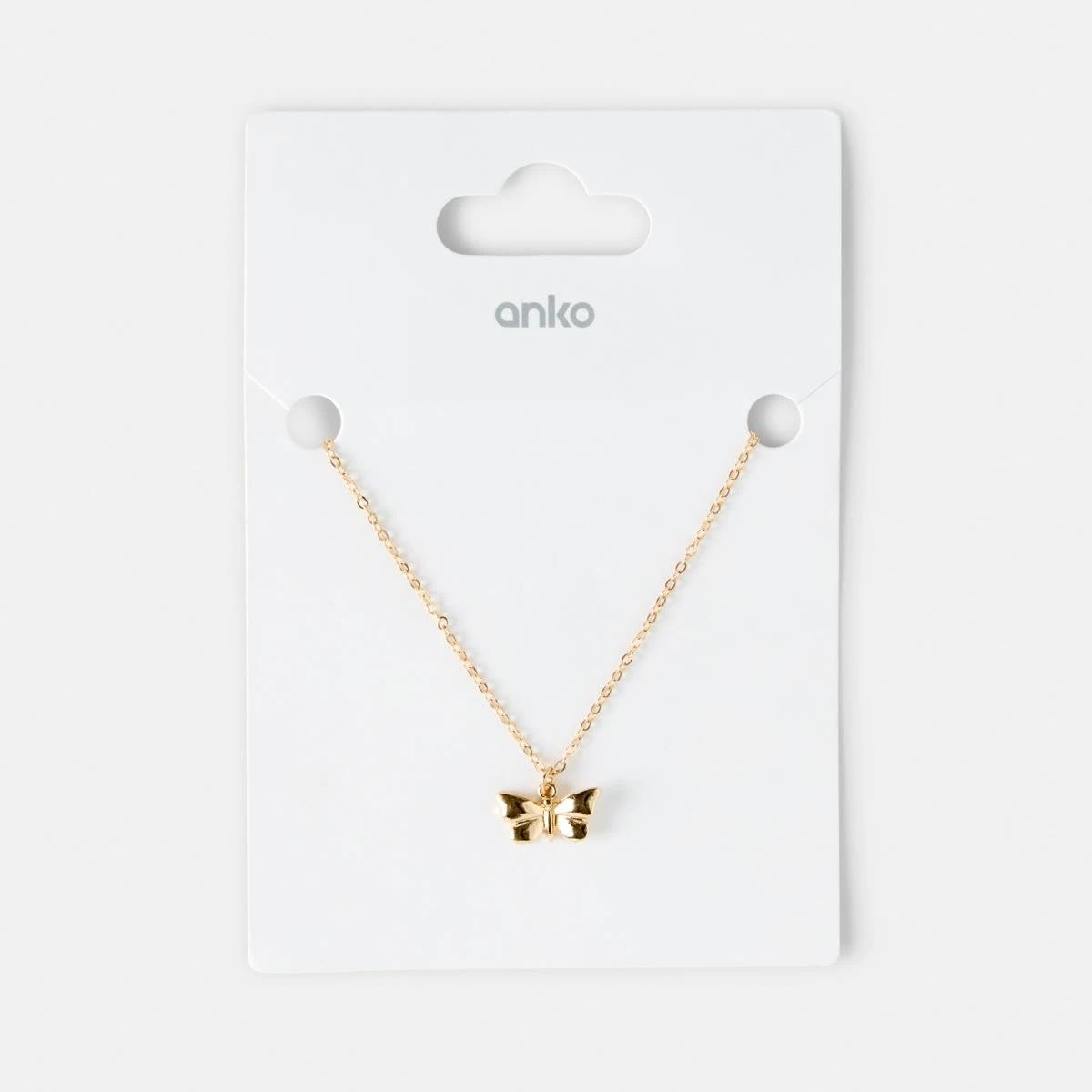 4 Butterfly Pendant Necklace - Gold Tone Gold, 4 of 4