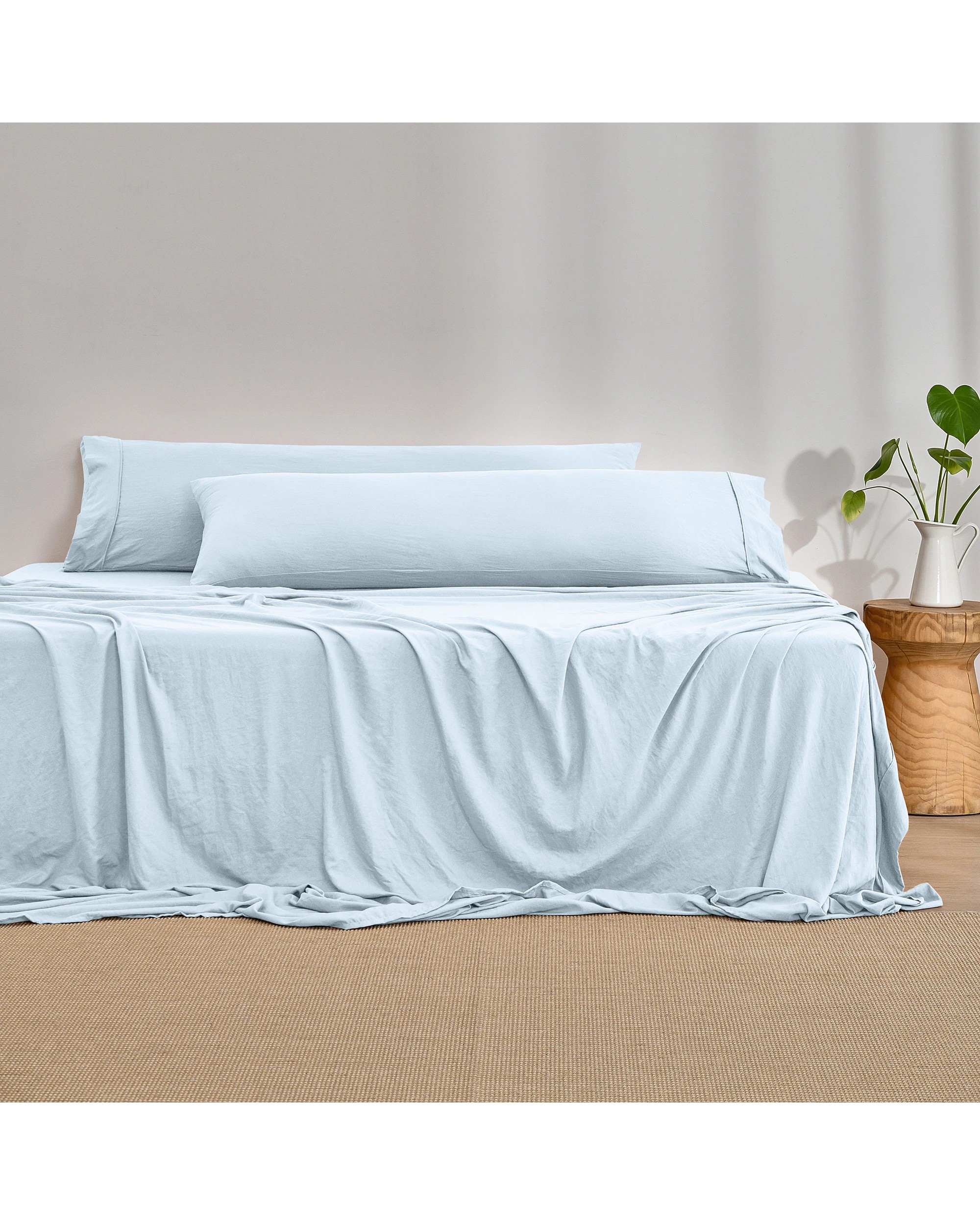 1 Dreamaker Superfine Washed Microfibre Body Pillowcase Twin Pack - Ice Blue, 1 of 3