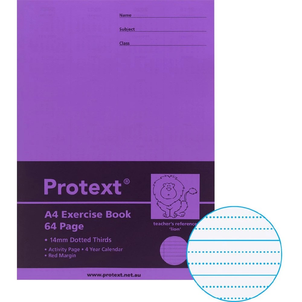 1 Protext A4 70gsm 14mm Dotted Thirds Exercise Book 64 Pg Blue, 1 of 3