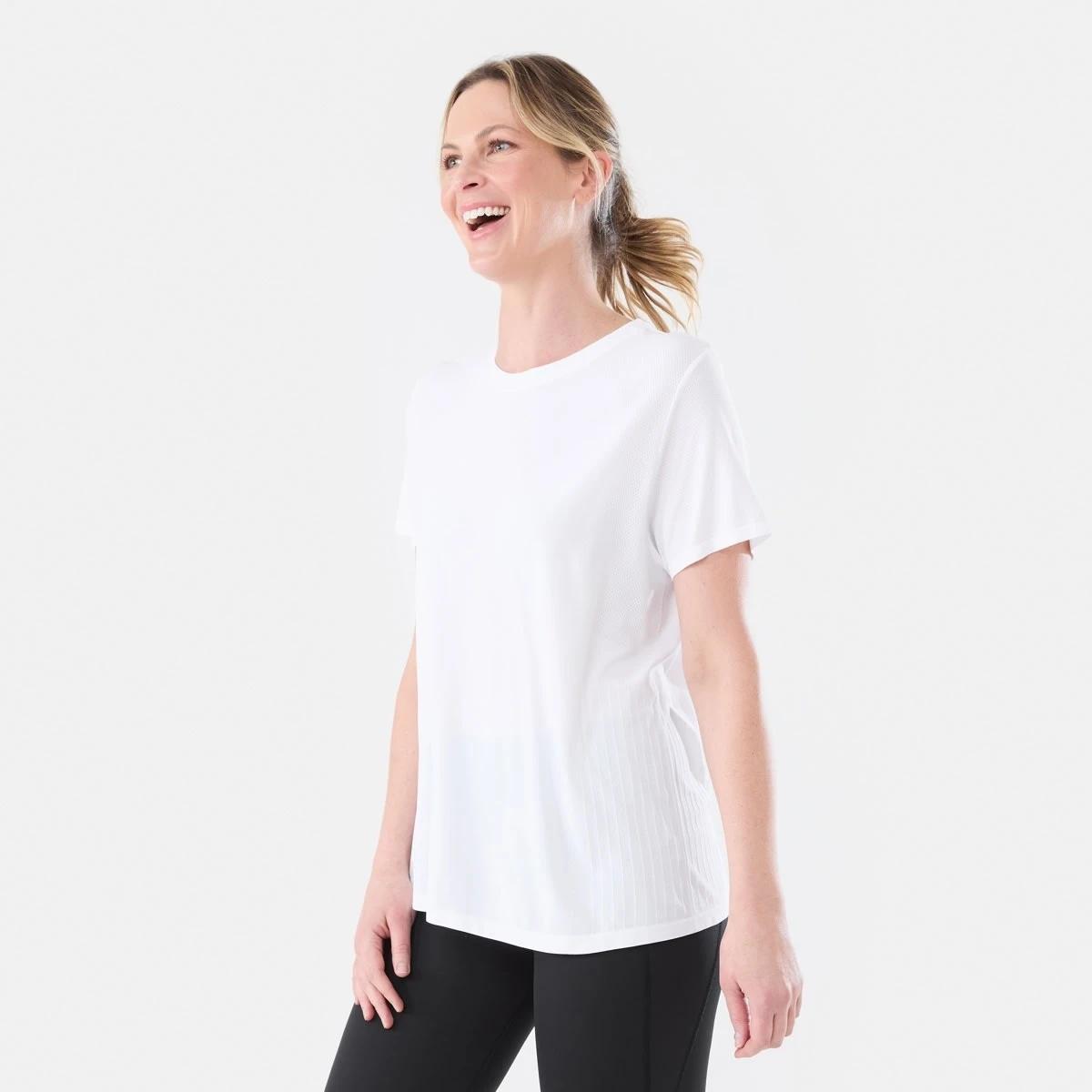 2 Active Womens Seamfree Crew Neck T-shirt WHITE, 2 of 6