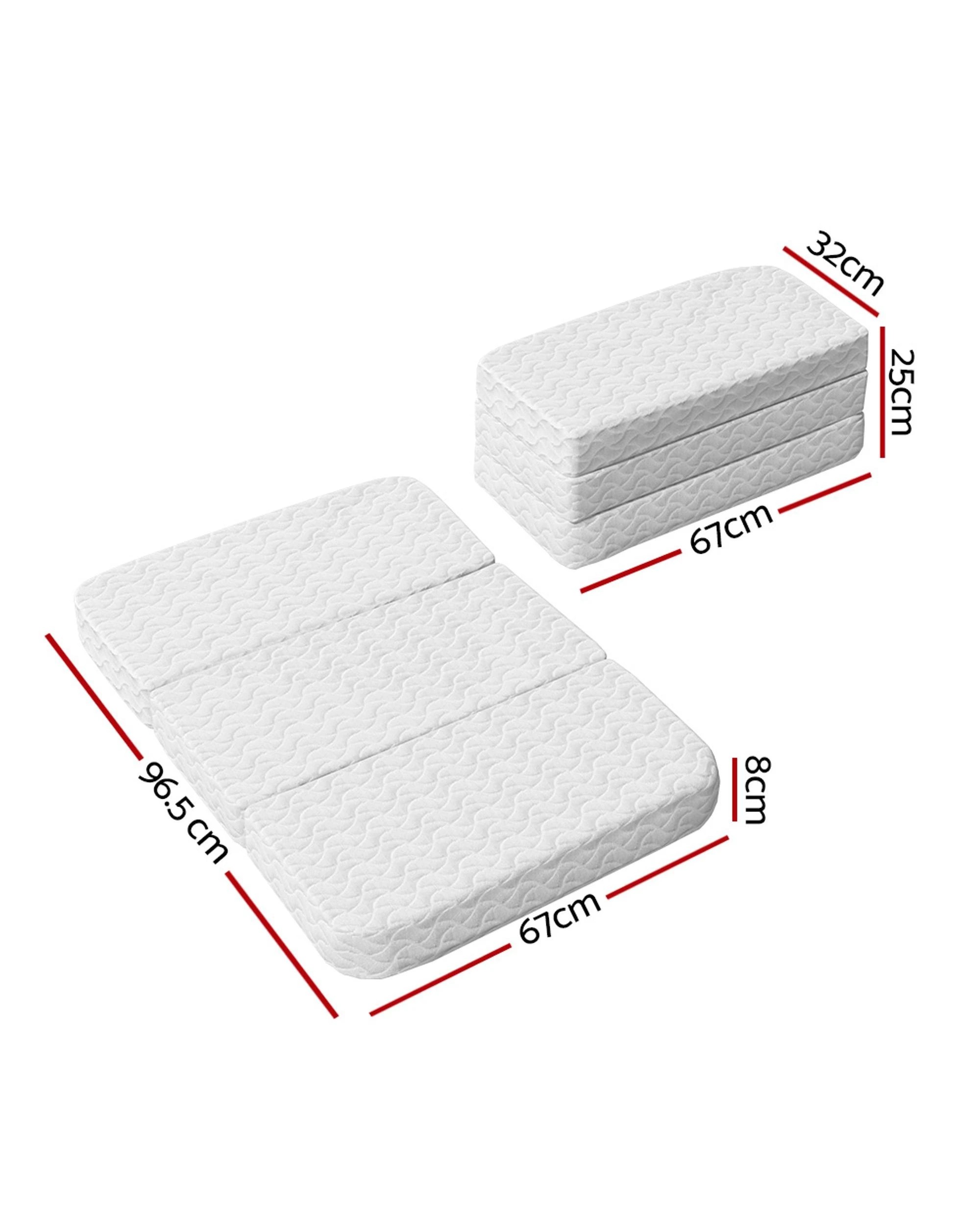 2 Giselle Bedding Foldable Mattress Folding Foam Cot Bed Cool Gel
 - White, 2 of 3