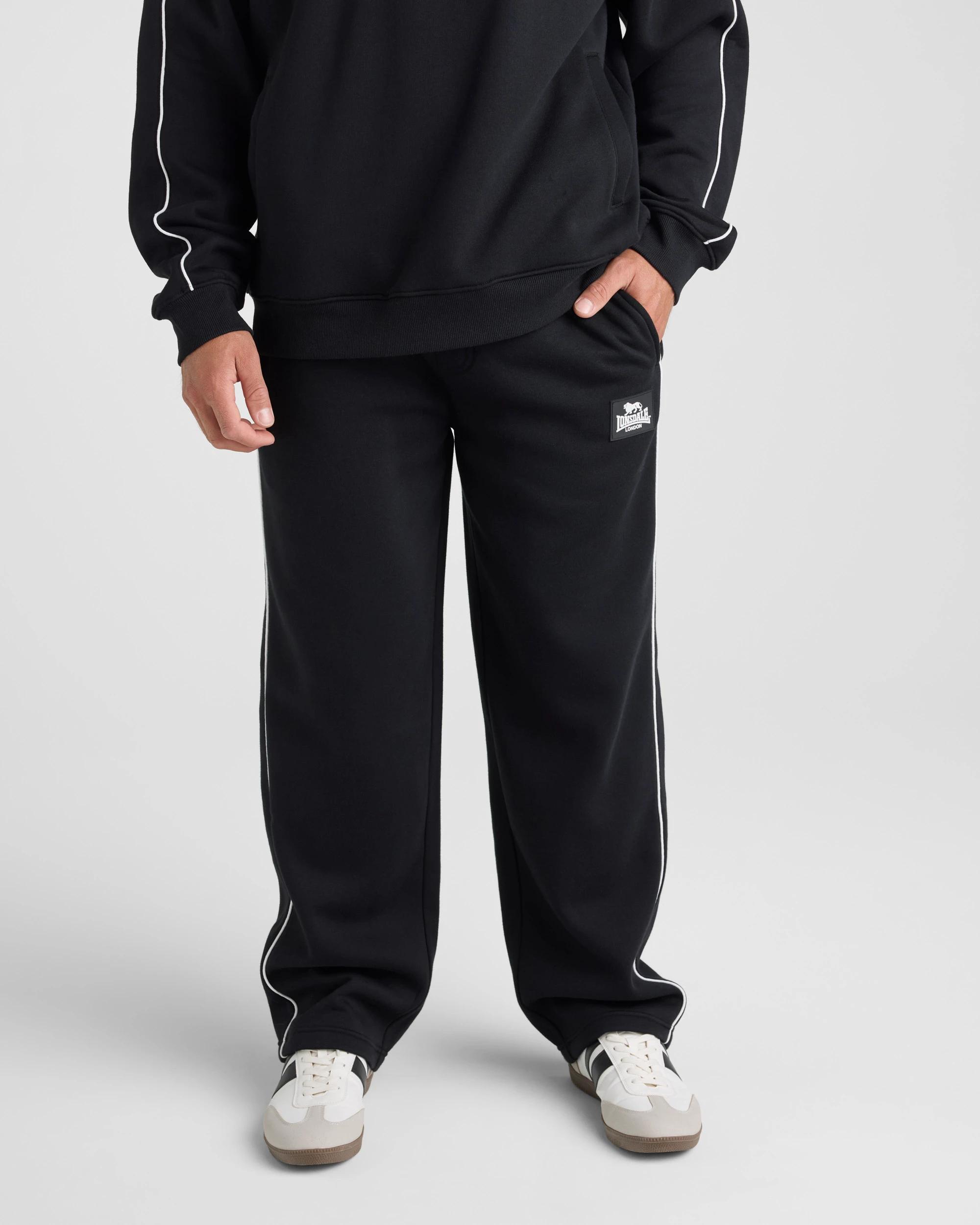 4 Lonsdale London Sport Straight Leg Track Pant BLACK, 4 of 5