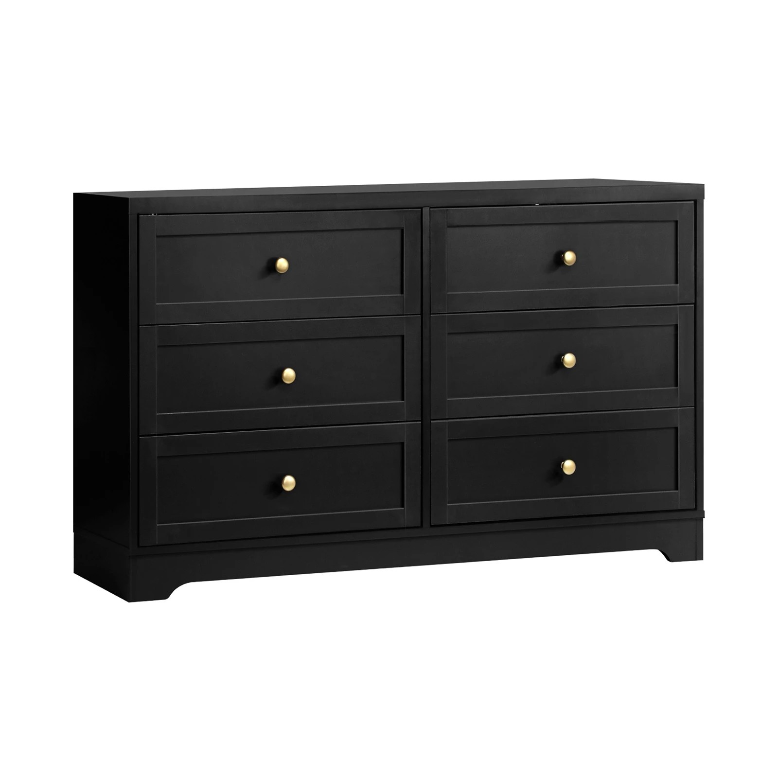 6 Oikiture 6 Chest of Drawers Lowboy Dresser Table Storage Cabinet - Black, 6 of 9