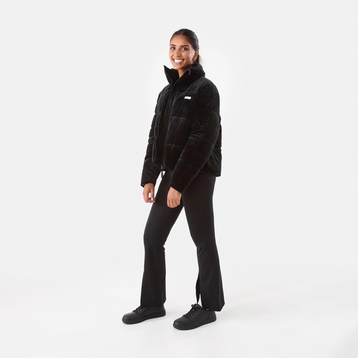 4 Everlast Womens Ribbed Velour Puffer Jacket Black, 4 of 8