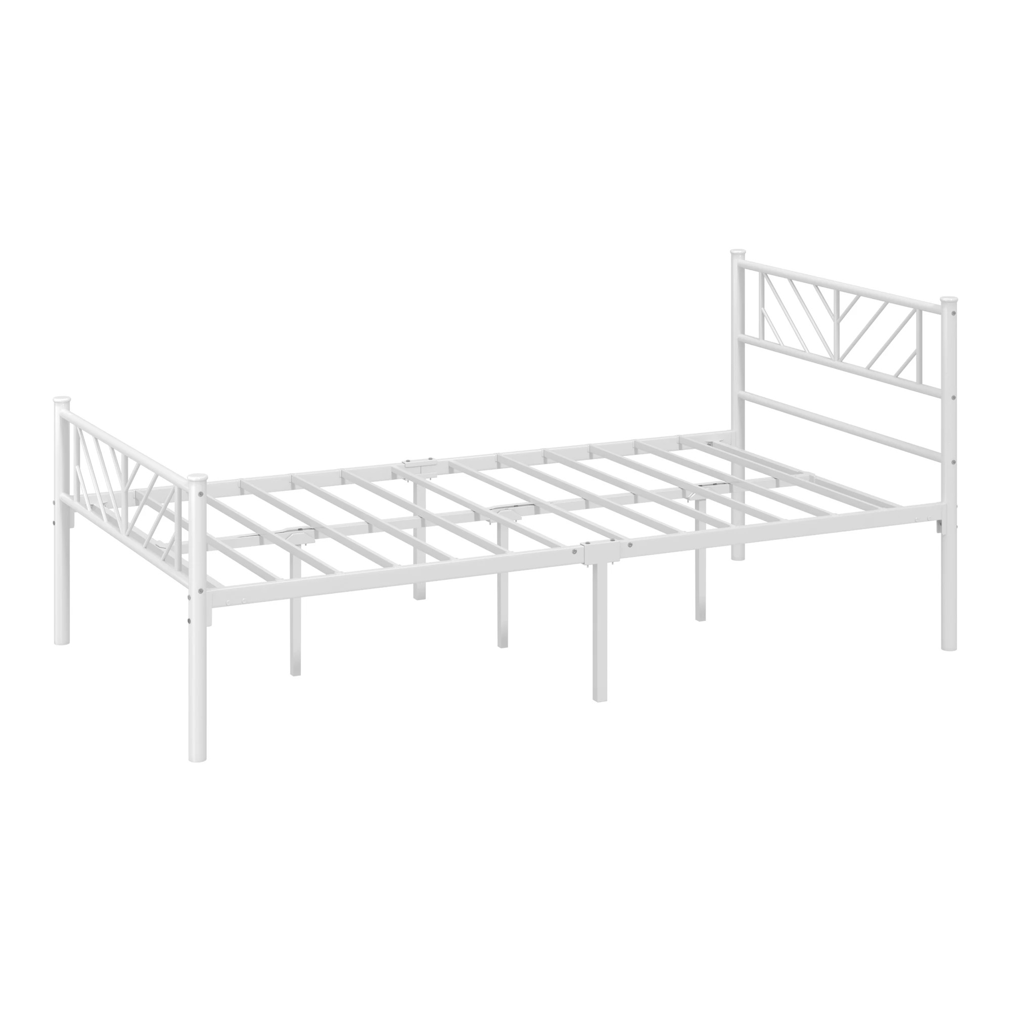 7 Oikiture Metal Bed Frame King Single Size Metal Base Mattress Platform - White, 7 of 9