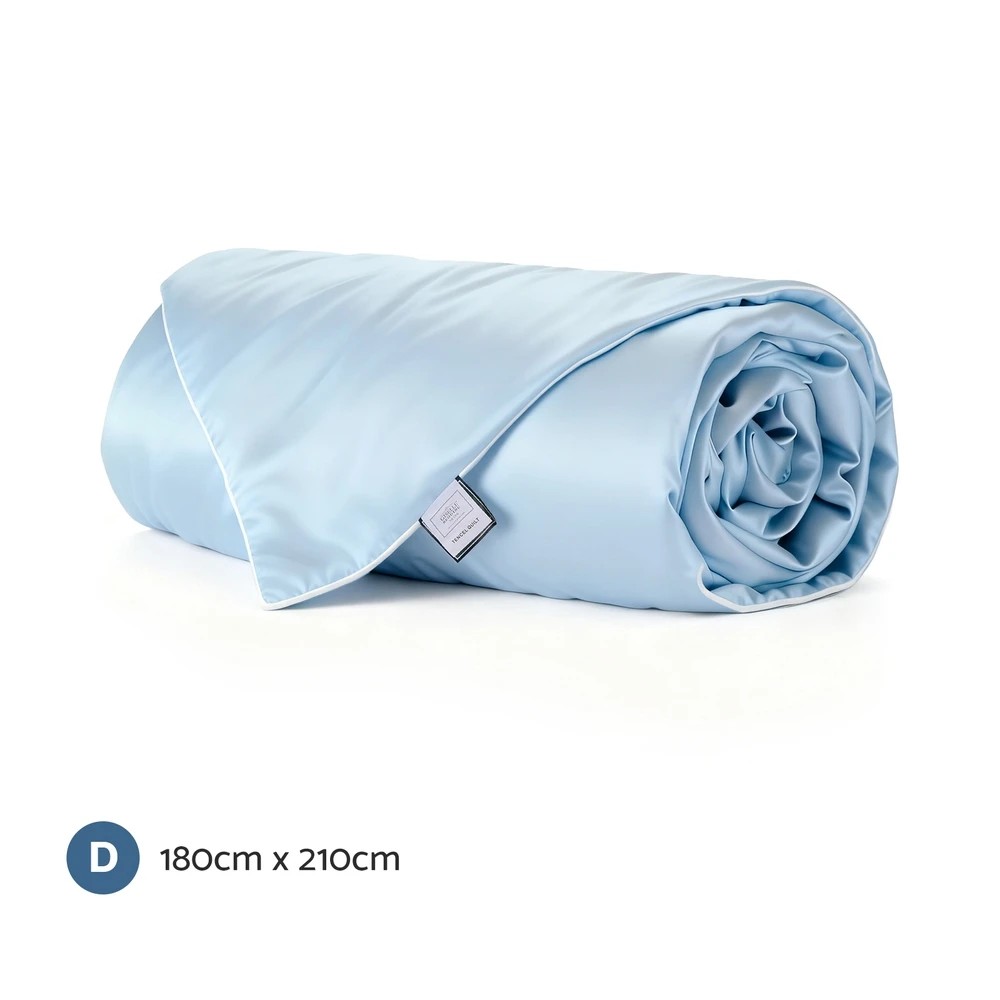 2 Giselle Tencel Quilt 200GSM Summer Quilts Comforter Doona Light Weight Soft Throw Blanket Double - Double Bed - Blue, 2 of 9