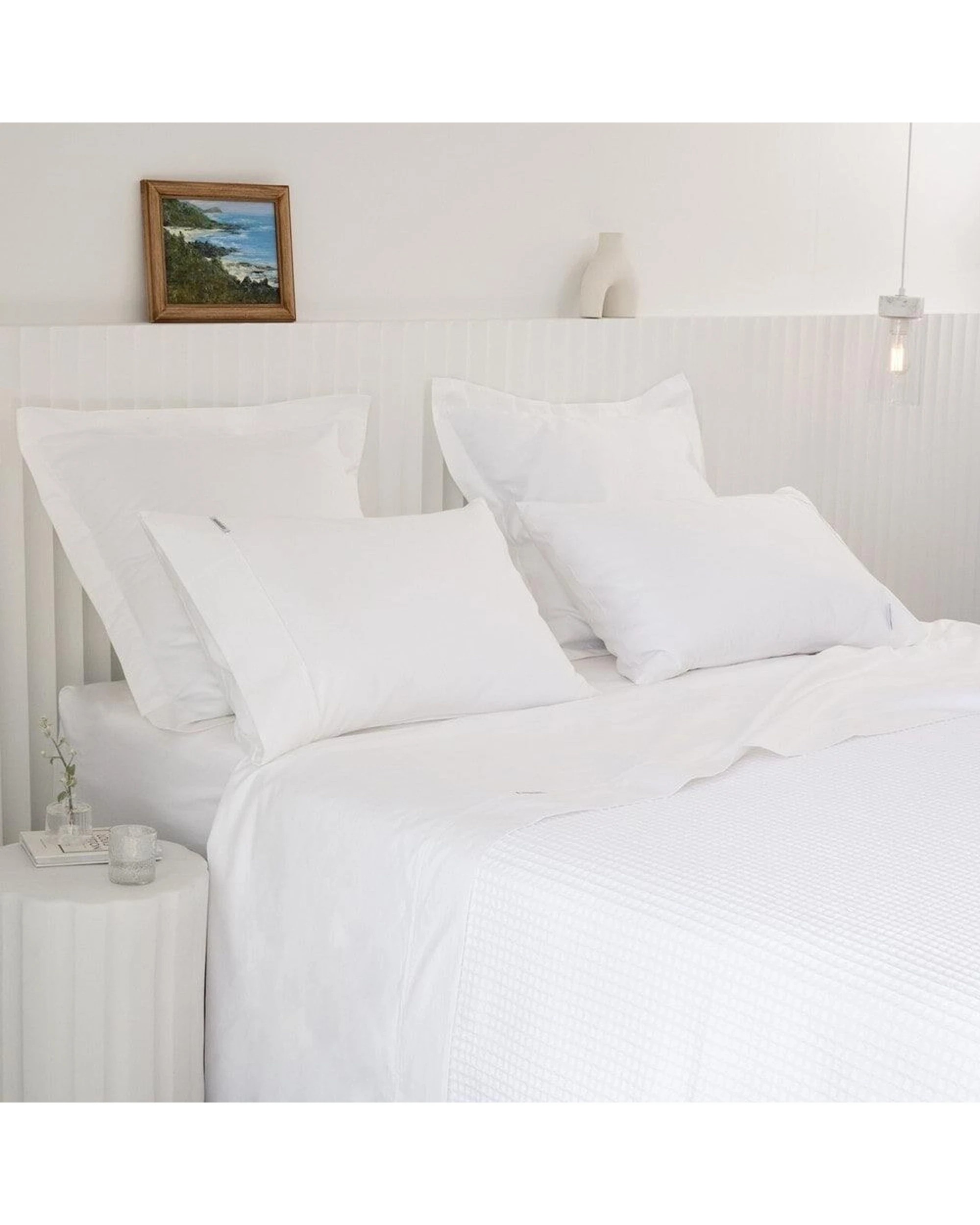 5 Canningvale Mille 1000TC Long Staple Cotton Bed Sheet Pillowcase Set - King Bed - White, 5 of 5