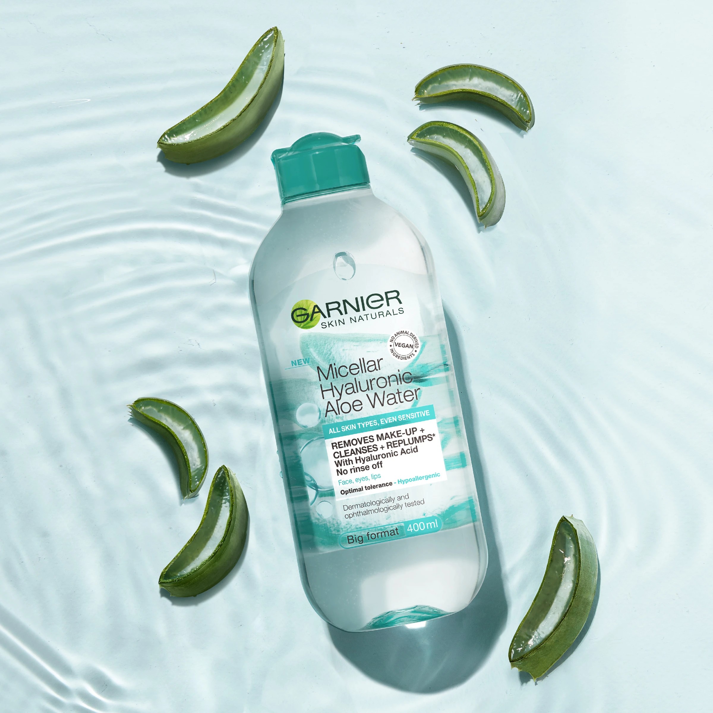 2 Garnier SkinActive All-in-1 Micellar Cleansing Water 400ml - Hyaluronic Acid and Aloe Vera, 2 of 9