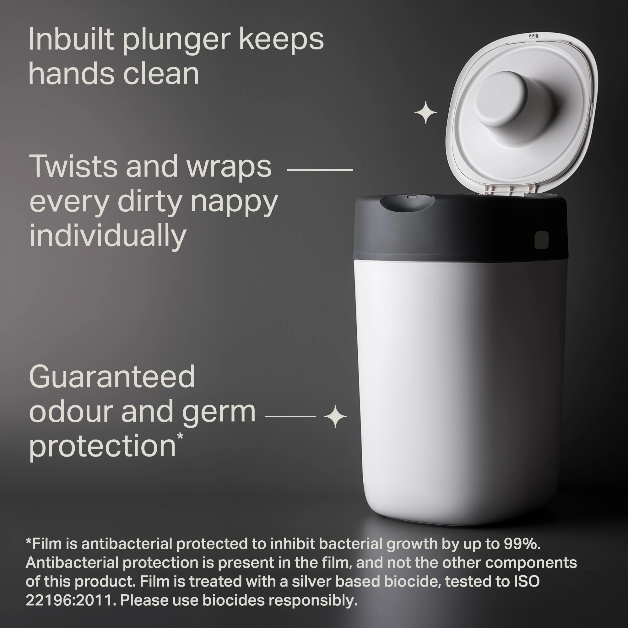 3 Tommee Tippee Twist & Click Advanced Nappy Disposal System - White, 3 of 7