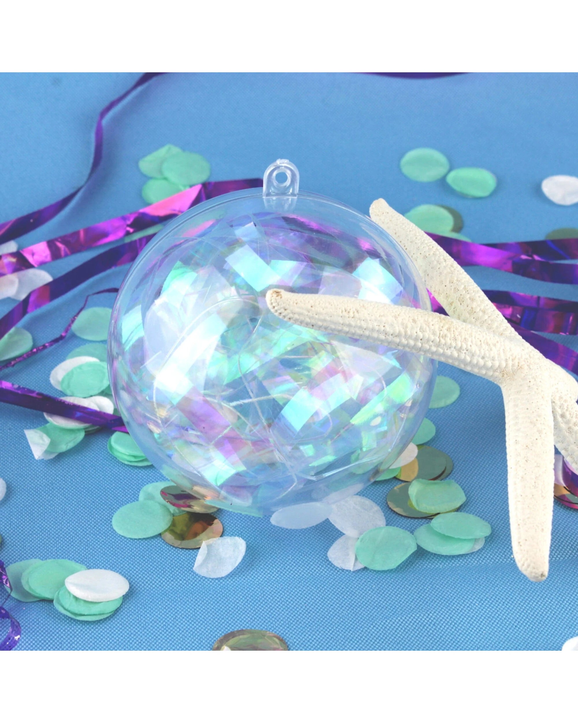 2 Partyrama Clear Plastic Fillable Bauble 10cm, 2 of 5