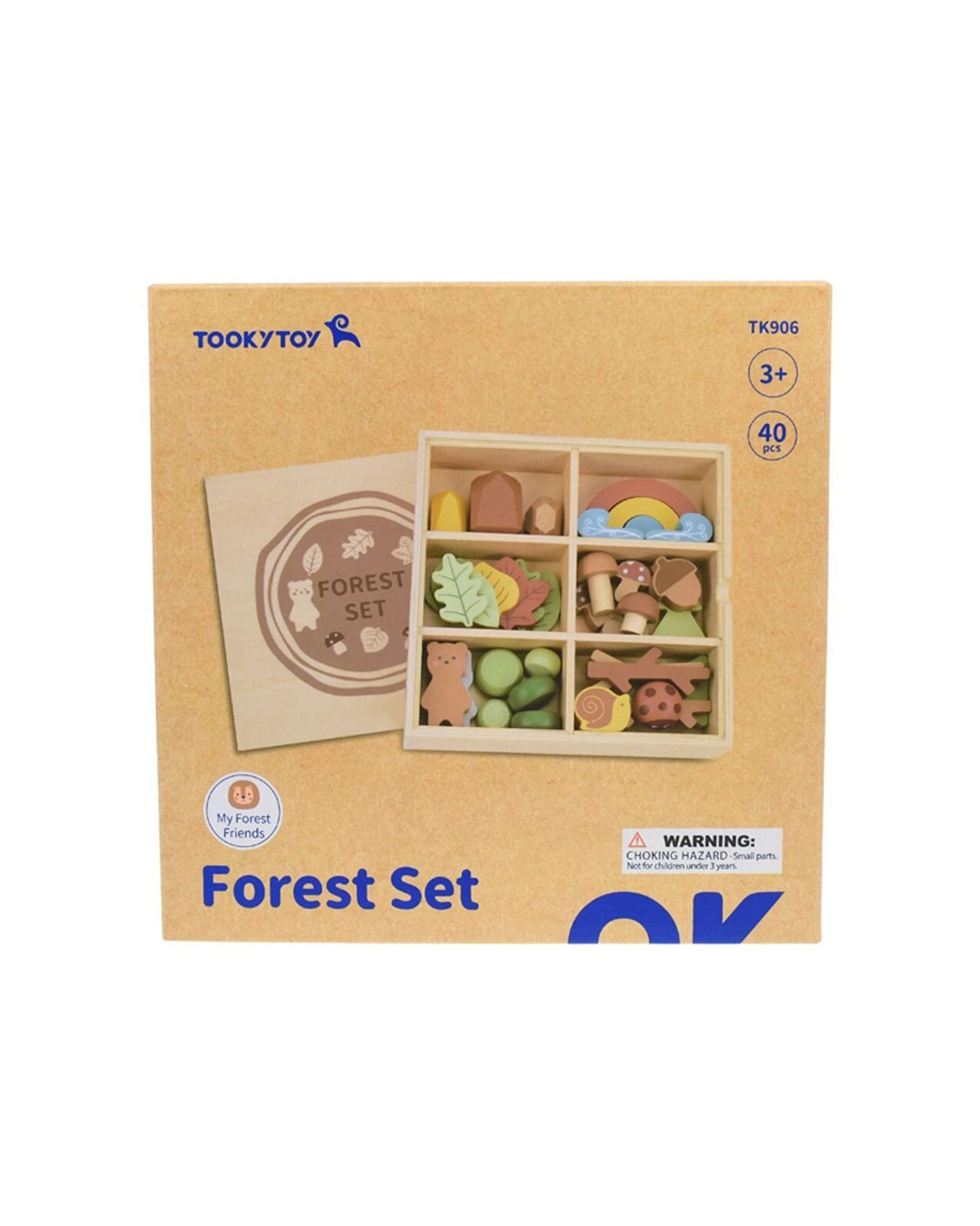 4 Tooky Toy 40pc My Forest Friends Wooden Forest Set Kids Children Fun Play - Multi, 4 of 7