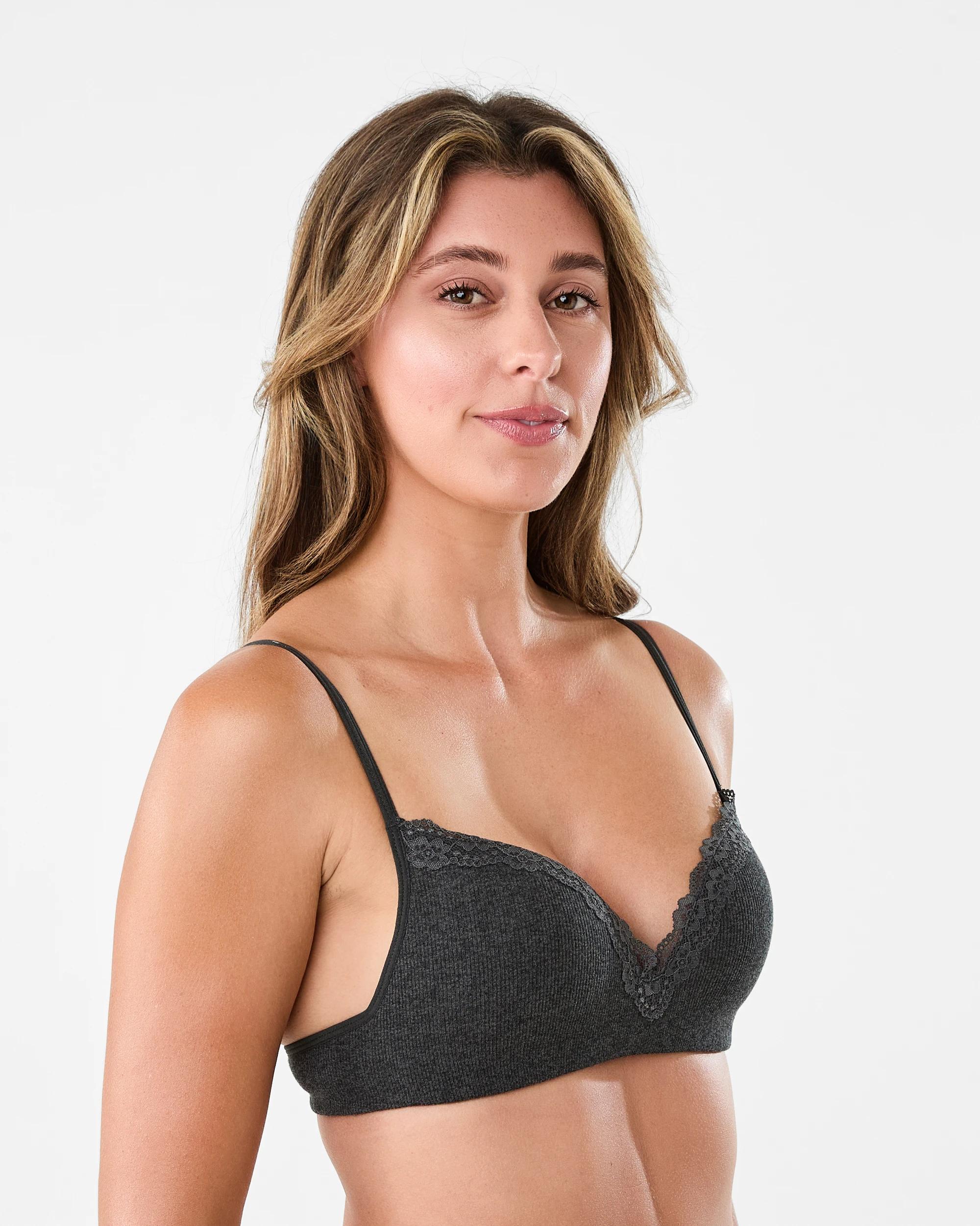 4 2 Pack Push-Up Wirefree Rib Lace Bra Ba Mb Mrl, 4 of 7