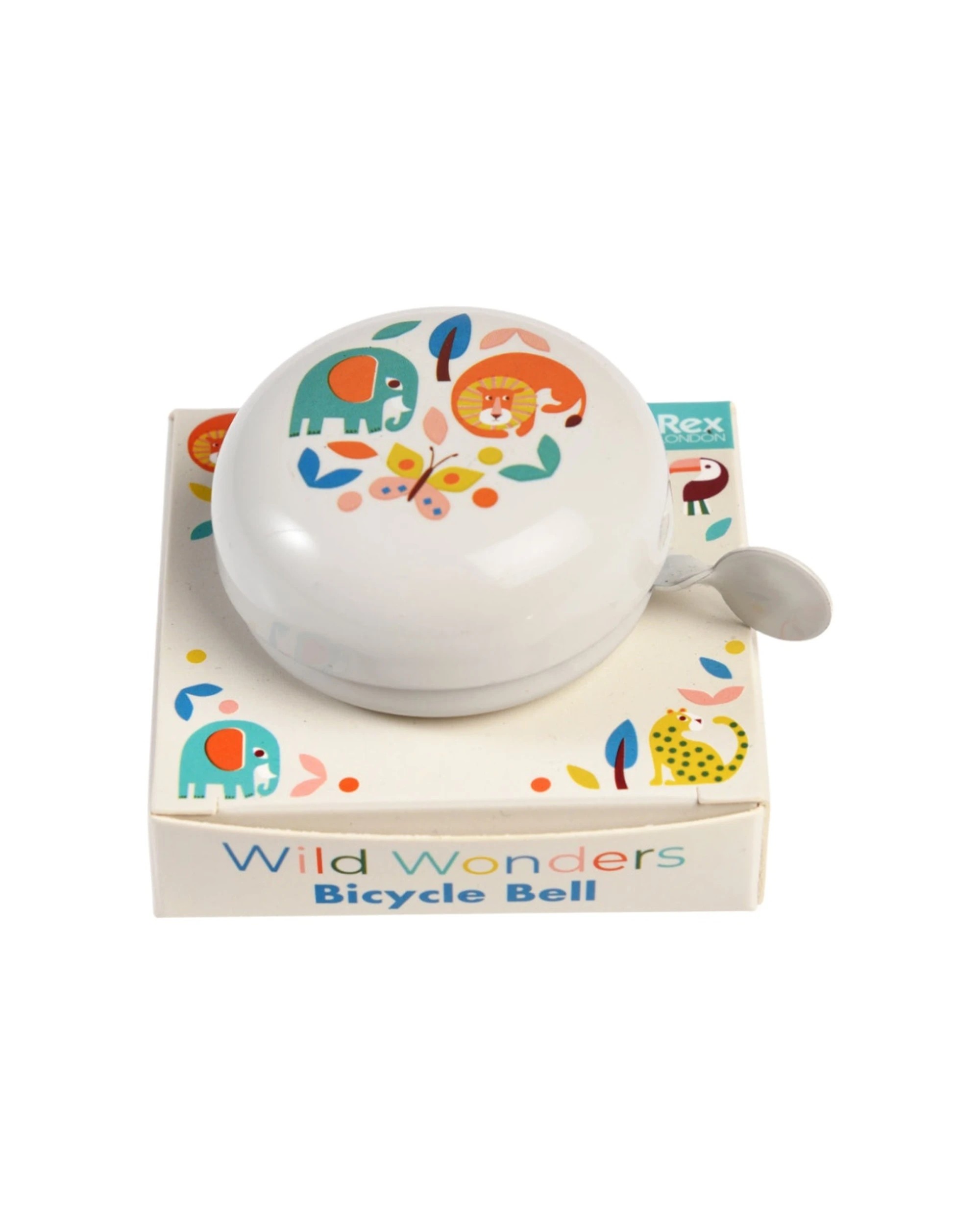 1 Rex London Kids Bicycle Bell Scooter Bike Accessory Wild Wonders Animal - White, 1 of 2