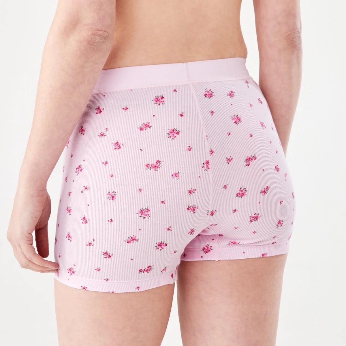8 3 Pack Cotton Boyfriend Shorts Pink Rose, White, Bright Turquoise, 8 of 9