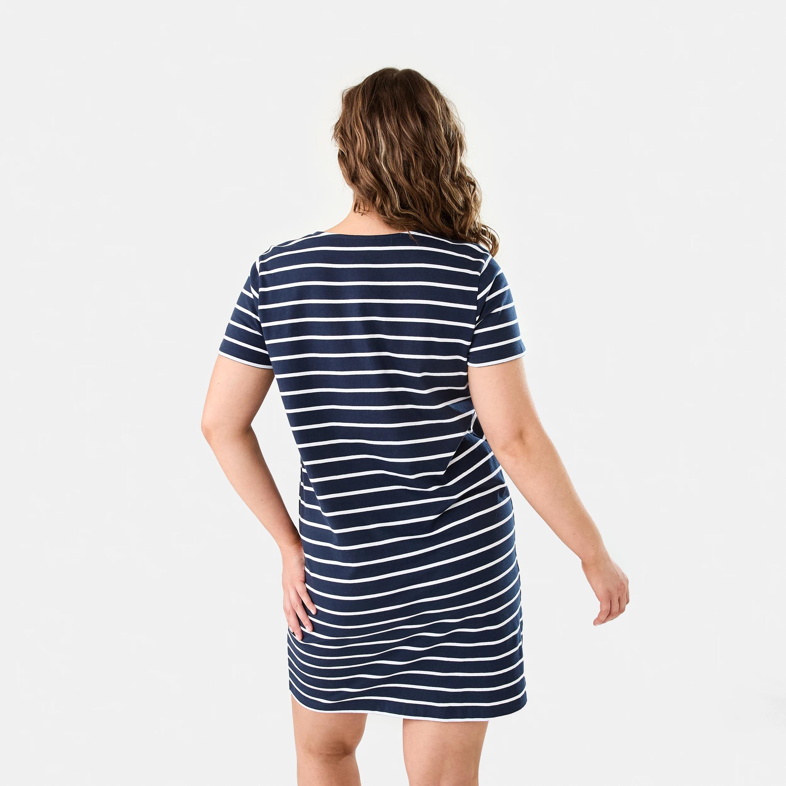4 Short Sleeve Relaxed T-shirt Mini Dress STRIPE NAVY BLAZER, 4 of 7