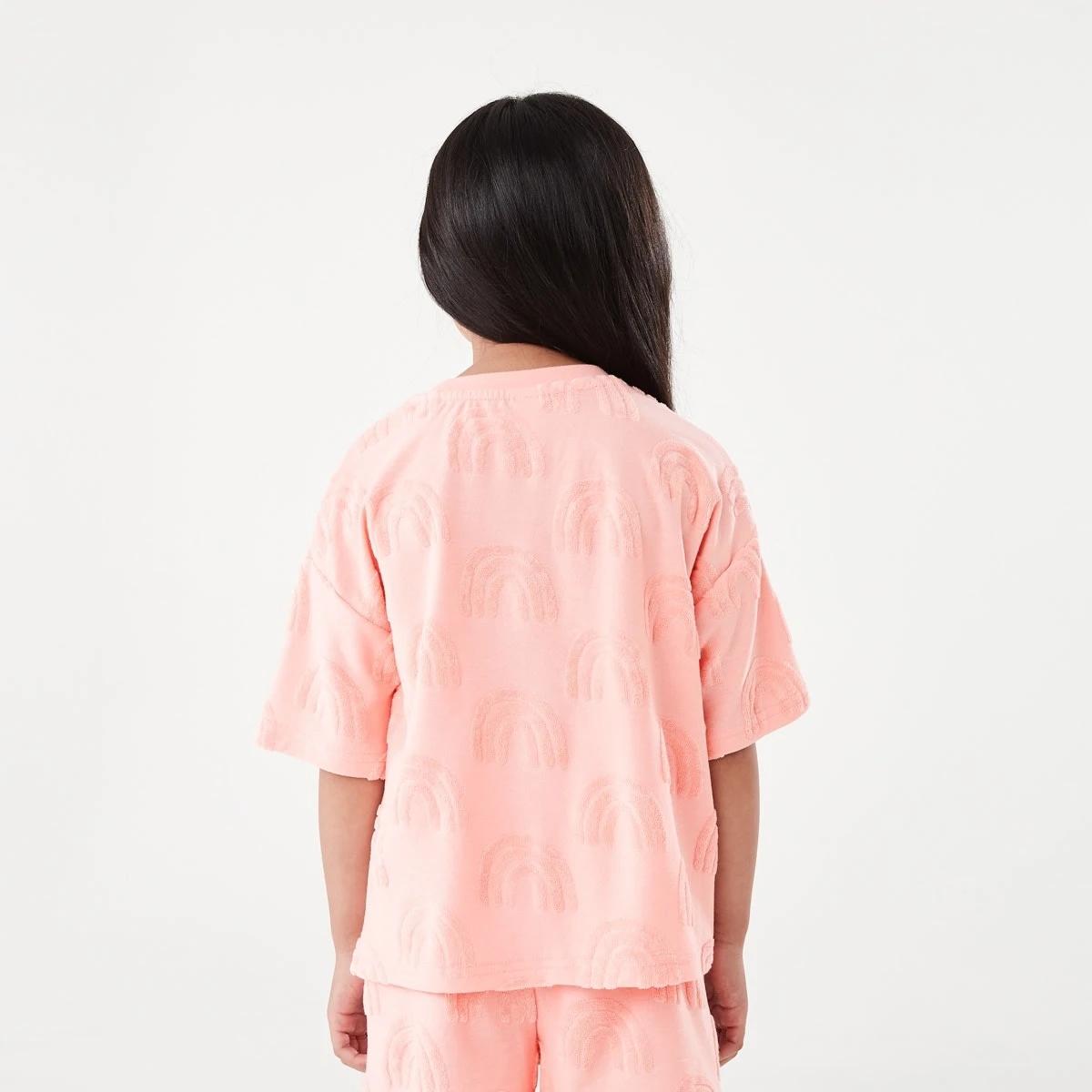 2 Short Sleeve Texture T-shirt Org Rnbw, 2 of 9
