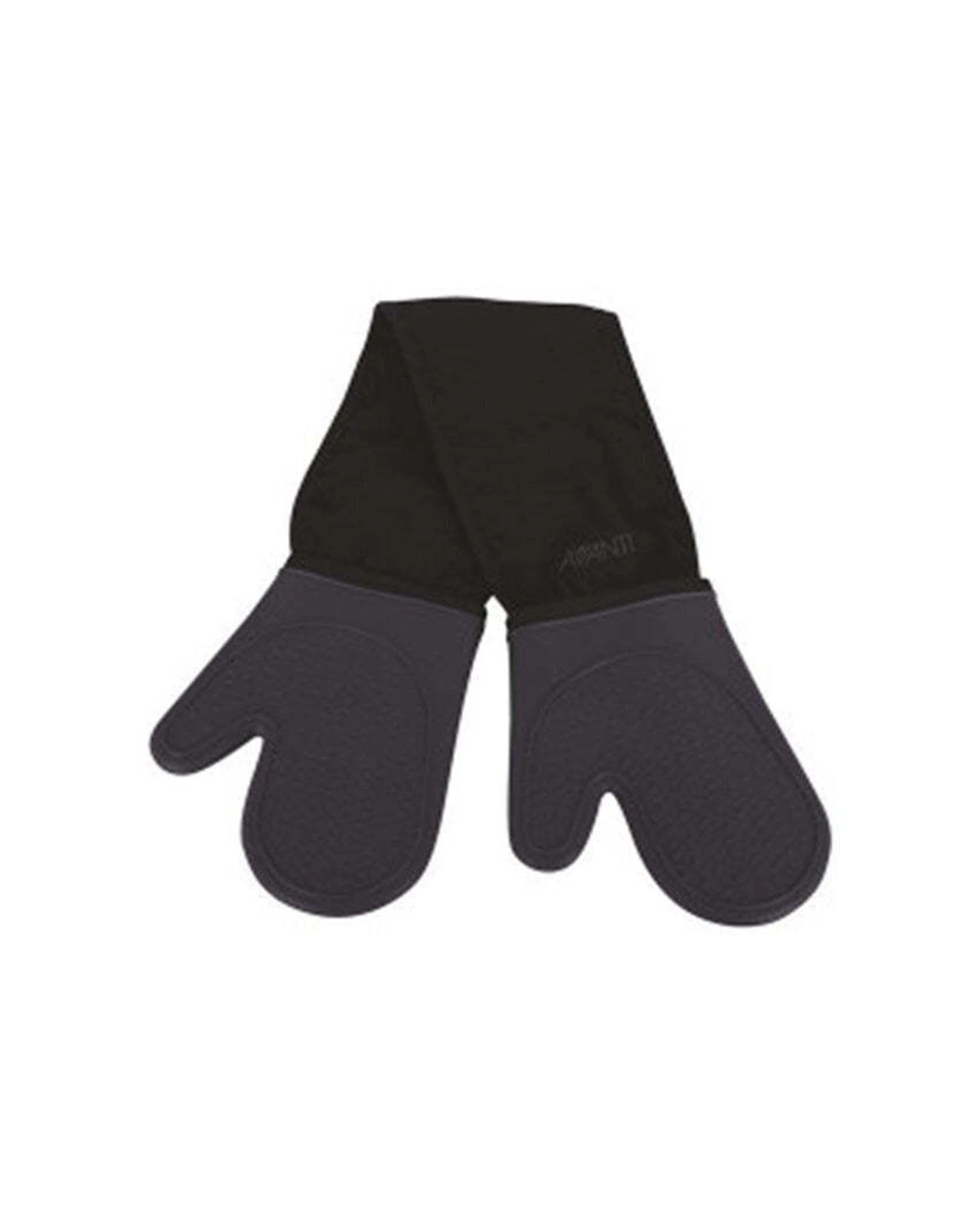 3 Avanti Silicone Double Oven Glove Pot Holder Heat Resistant 250c Padded Lining - Black, 3 of 3