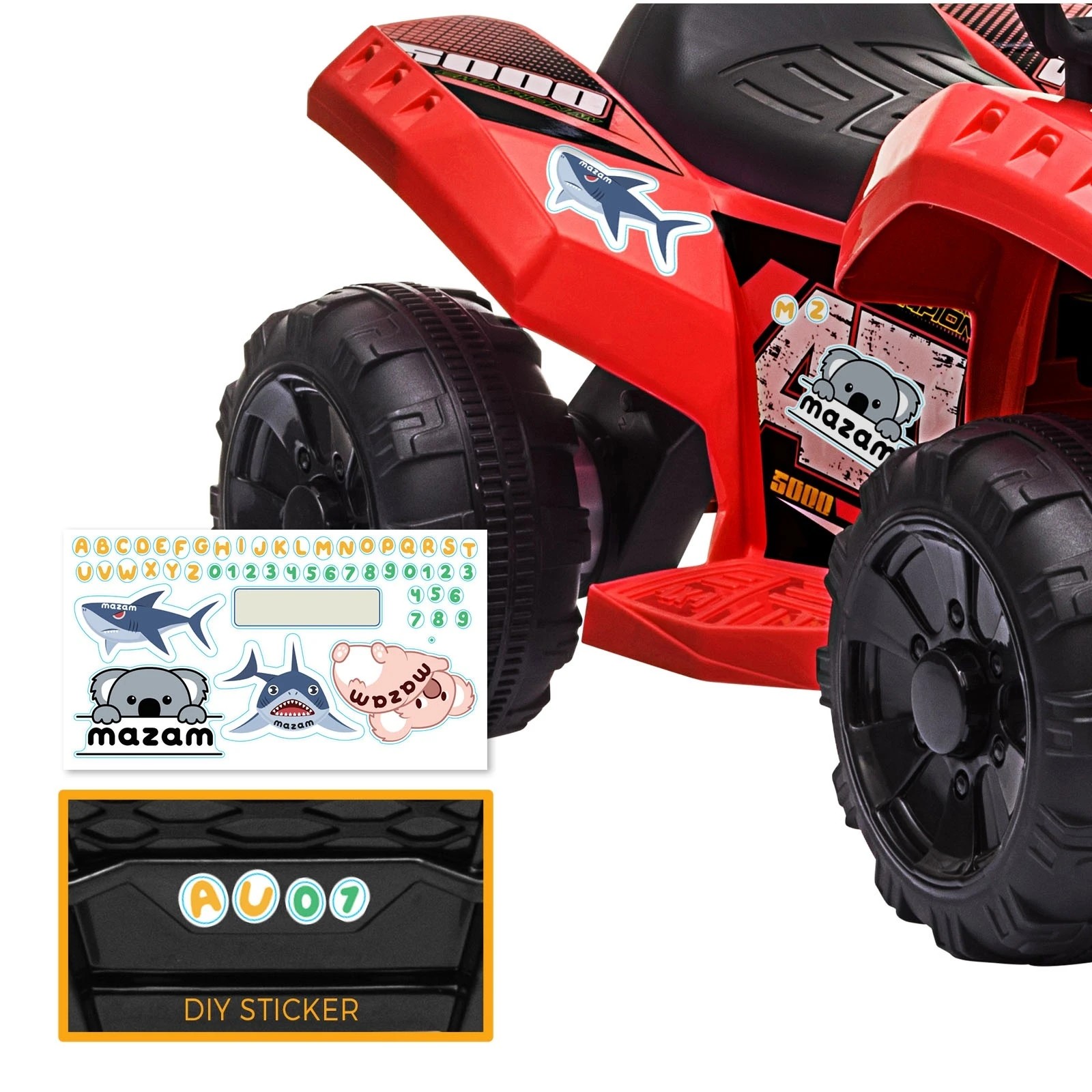 6 Mazam Ride On Car Electric Atv Bike Vehicle For Toddlers Kids Rechargeable
 - Red, 6 of 10