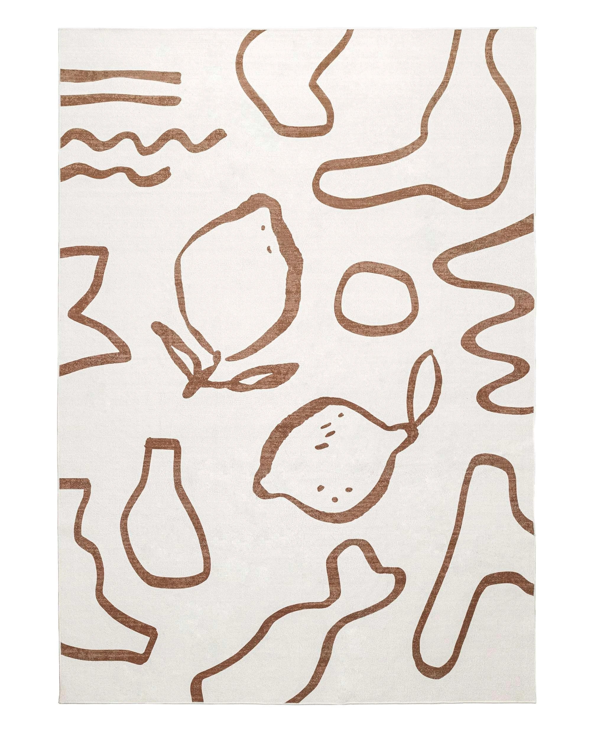 1 Loopsie Poya Hand Drawn Washable Rug-400cm x 300cm - Brown, 1 of 7