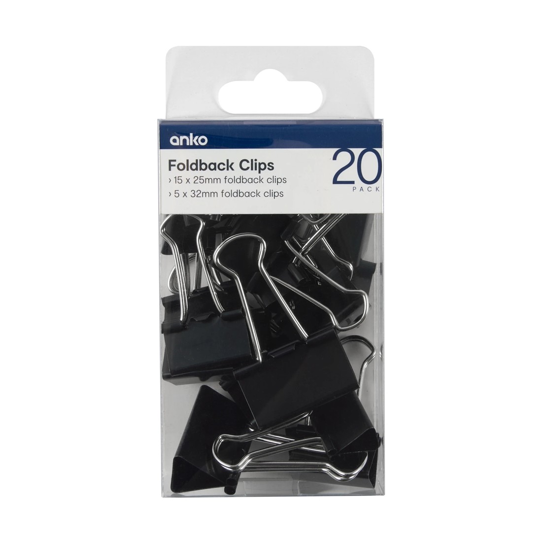 1 20 Pack Foldback Clips, 1 of 5