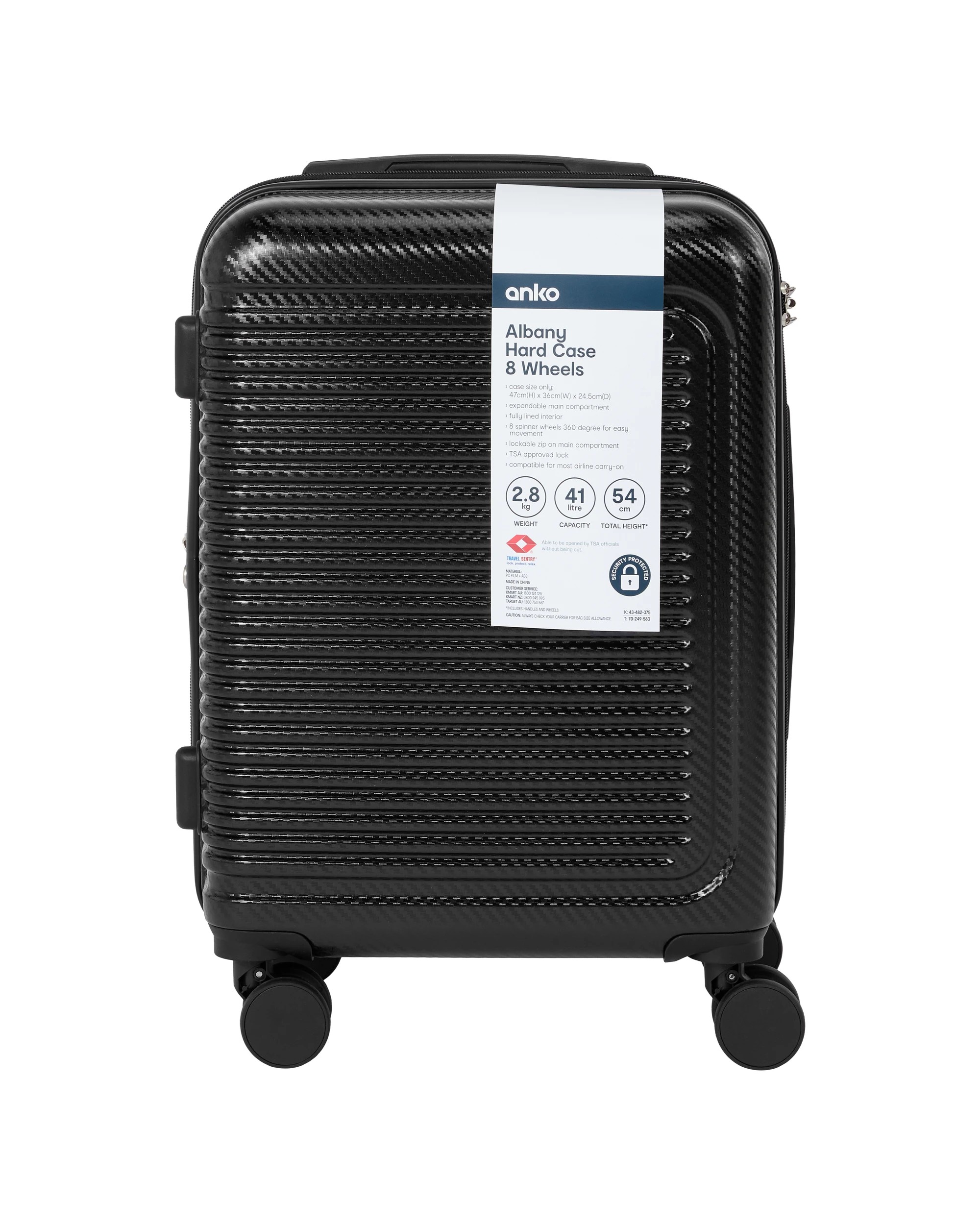 8 47cm Albany Hard Case 4 Wheels - Graphite, 8 of 8
