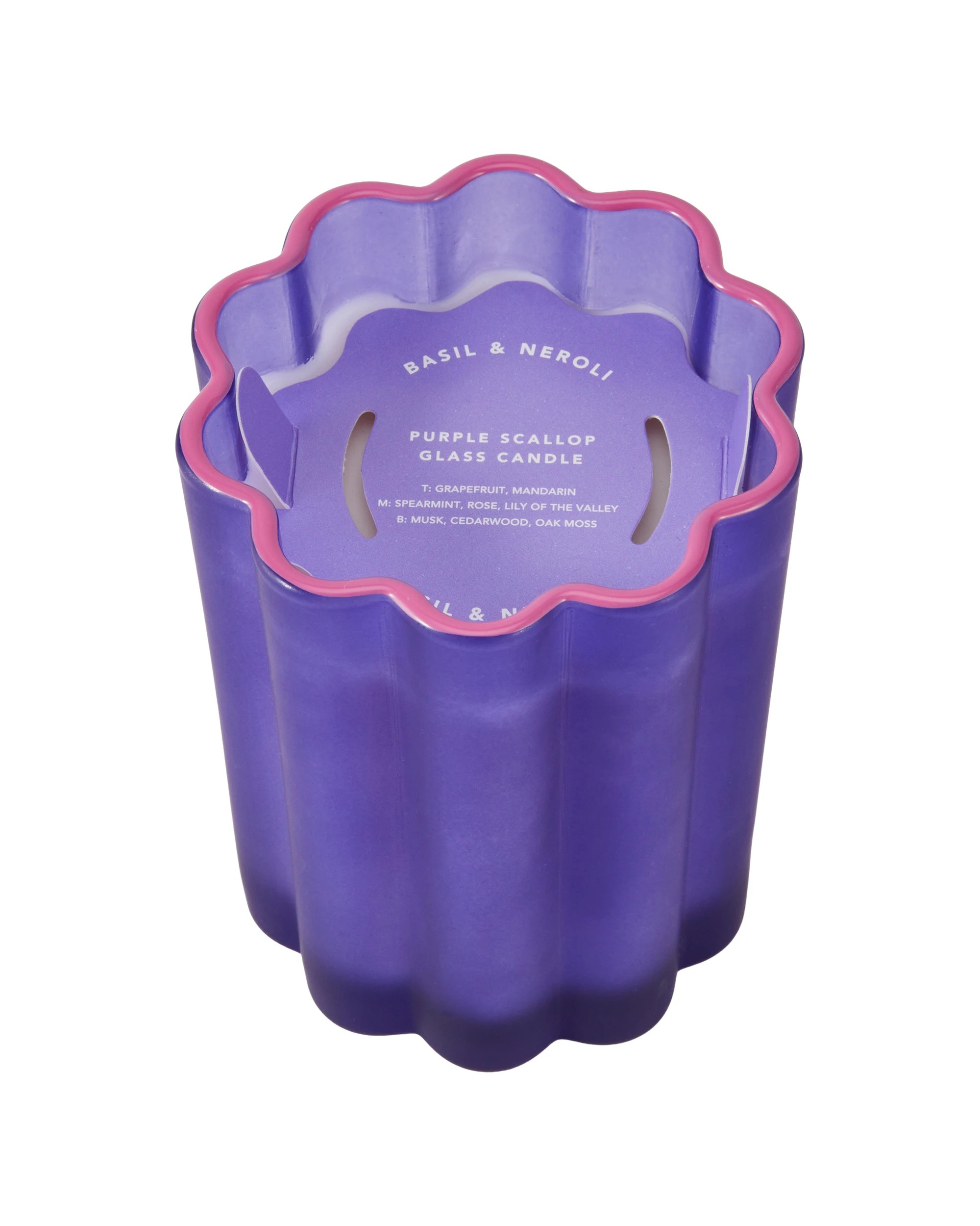 4 Scallop Glass Candle - Purple, 4 of 5