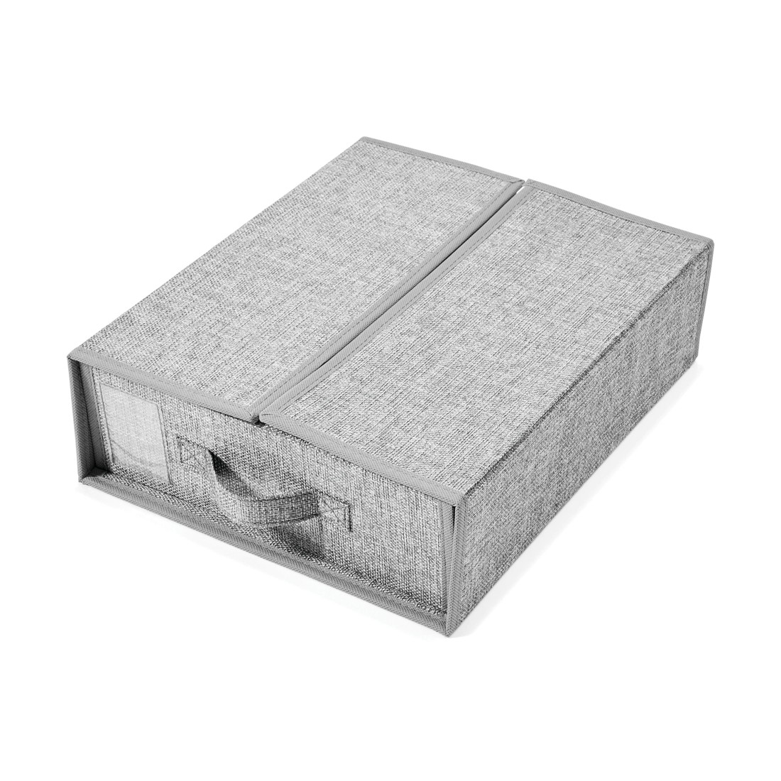 5 Linen Look Bed Linen Box - Charcoal, 5 of 10
