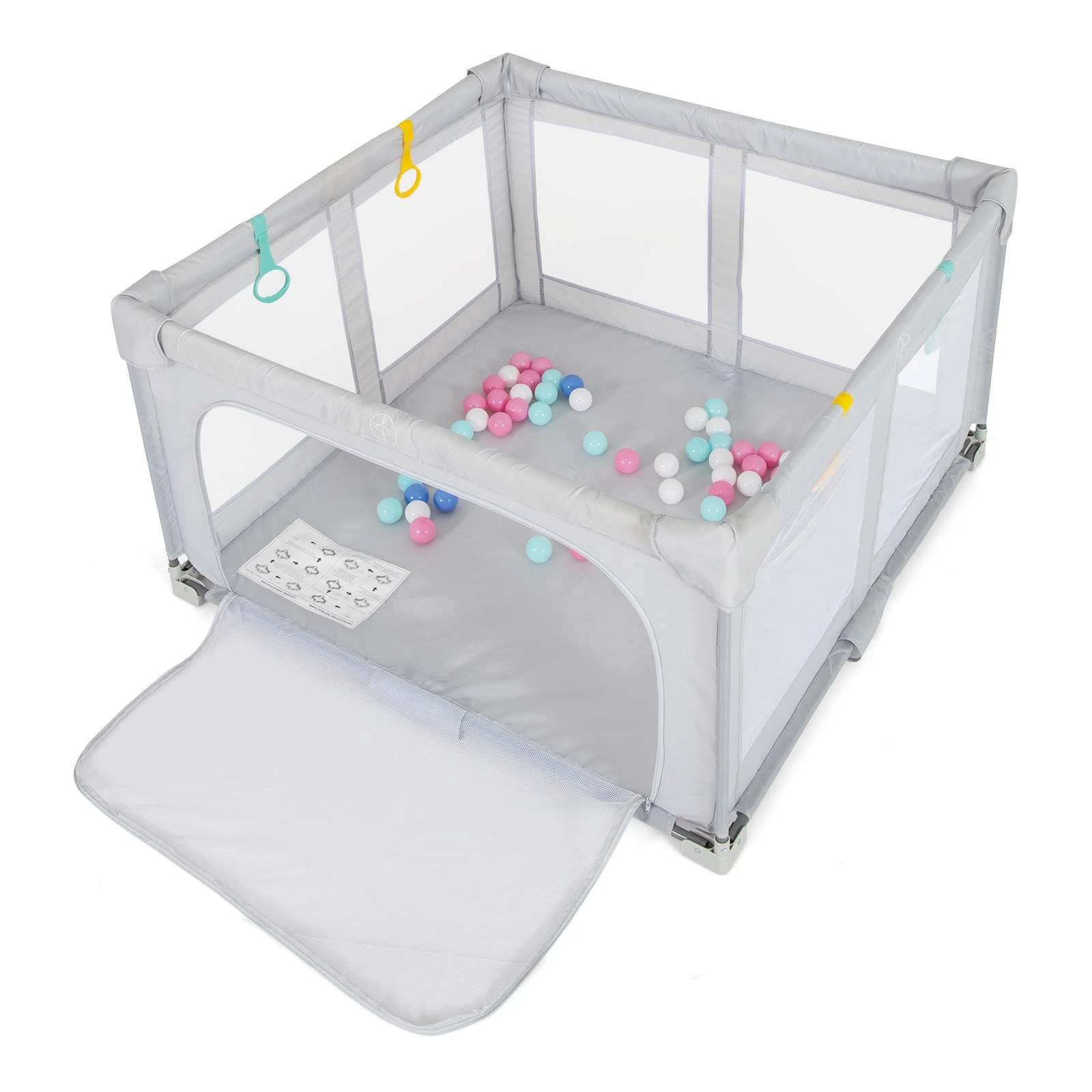 1 Costway Folding Playpen Oxford Mesh Gate Fence Play Area, 1 of 1