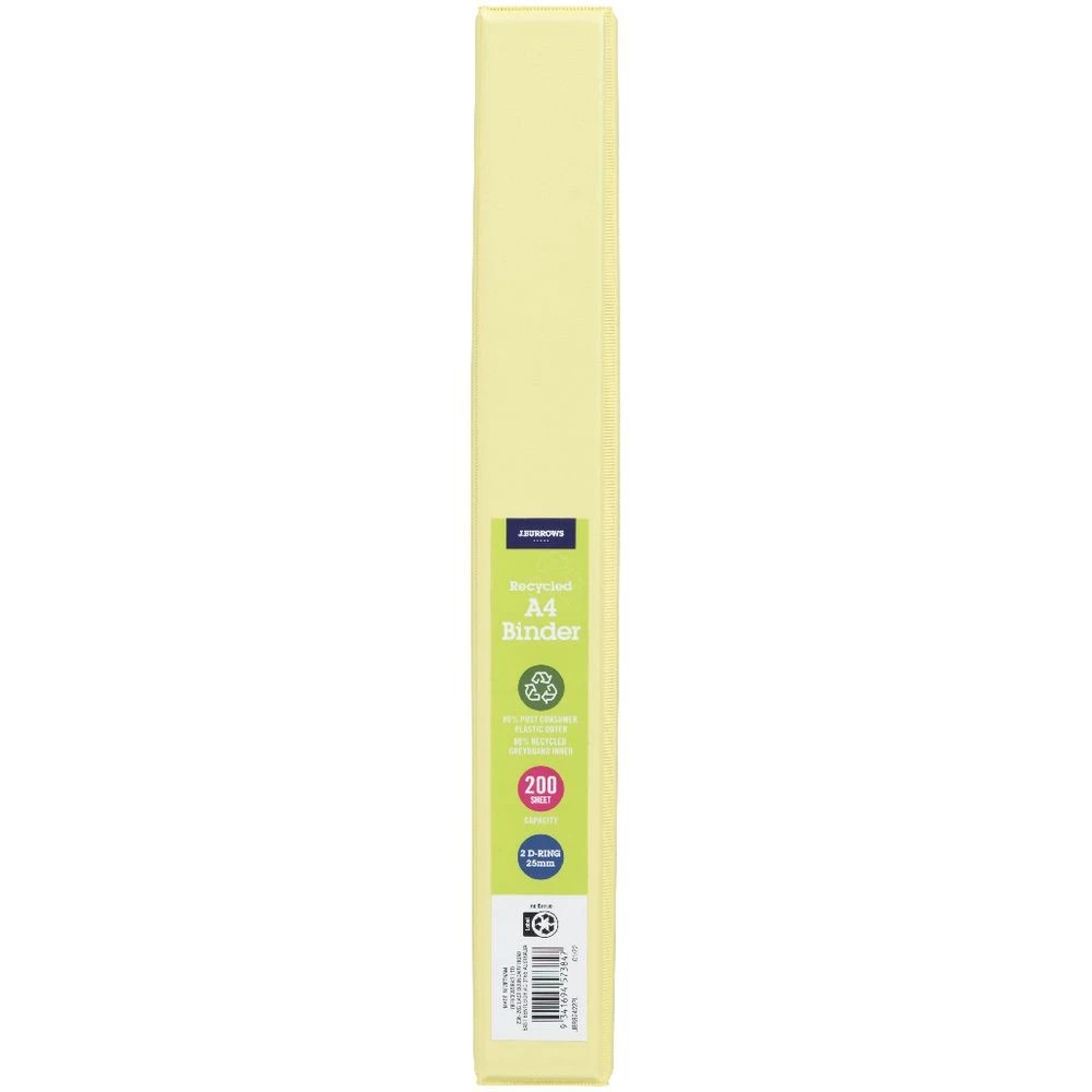 2 J.Burrows A4 Binder 2D 25mm Pale Lemon, 2 of 6
