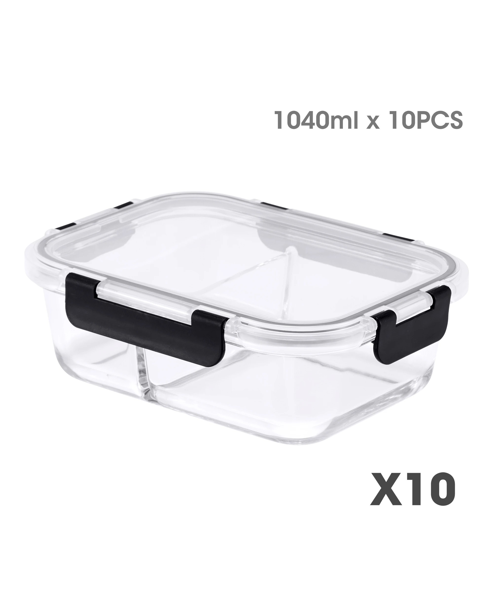 8 ZUNI Glass Food Container with Lid 10 Packs Airtight Meal Pre Storage, 8 of 8