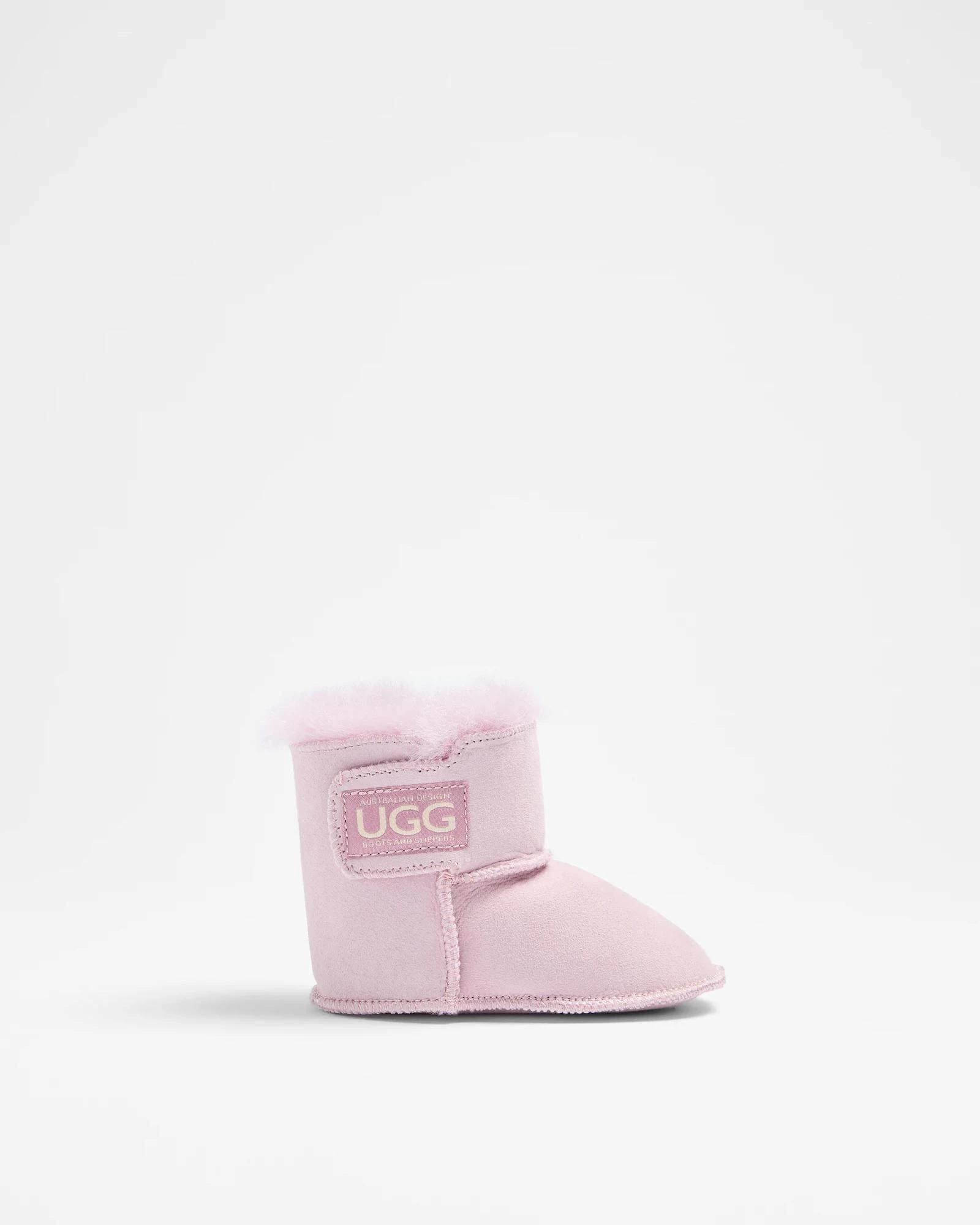 1 Australian Design Ugg Boots and Slippers Baby Sheepskin and Leather Slipper Boot PINK, 1 of 3