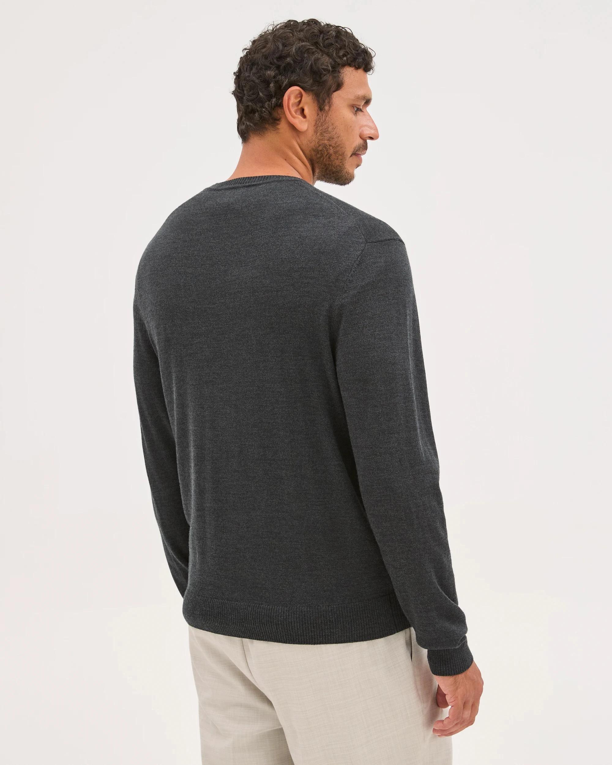 7 Preview Australian Merino Wool Knit Jumper BLACK, 7 of 7